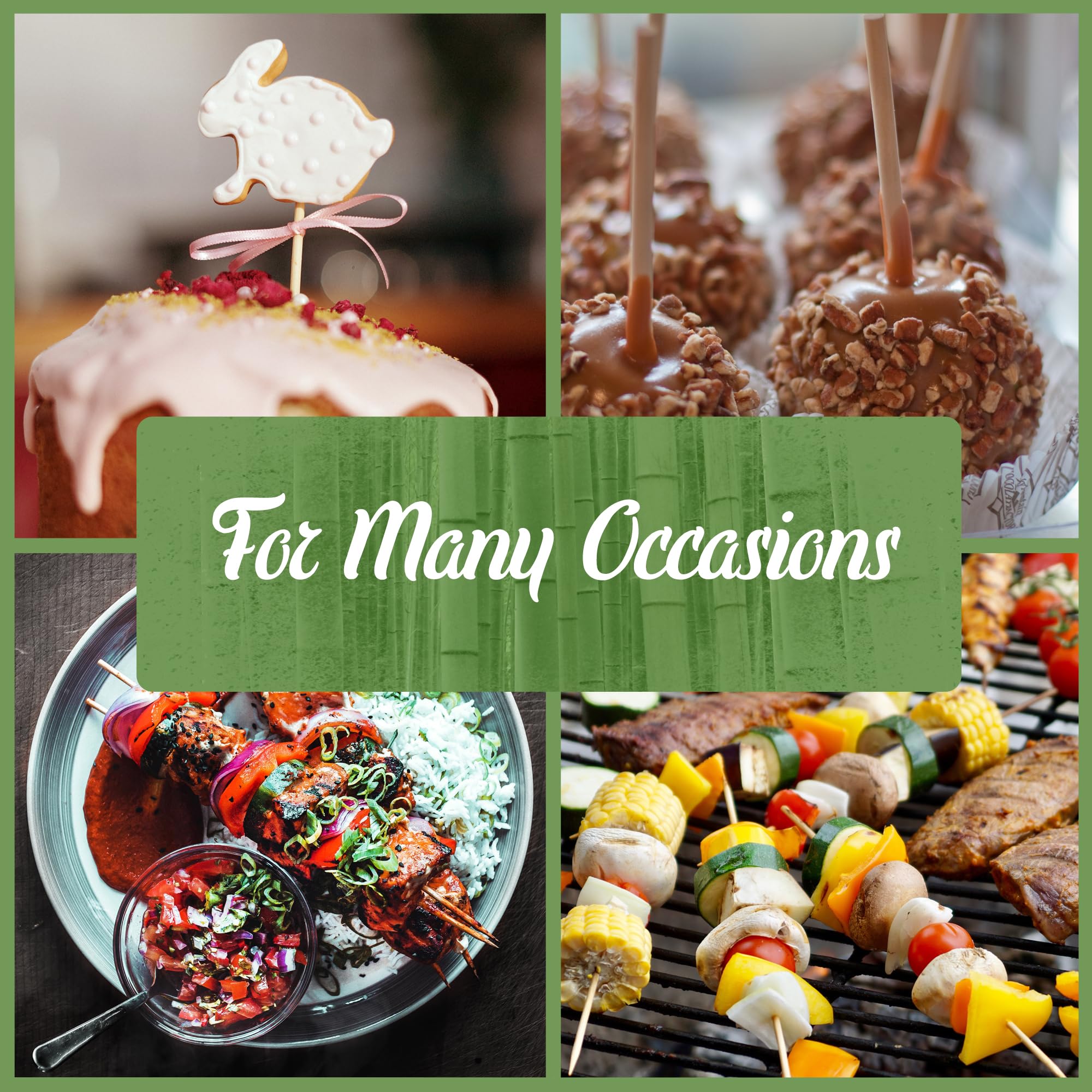 Bamboomn - 5Mm Semi-Point Candy Apple Bamboo Skewers - 8.5'' (21.5Cm) - 100 Pieces