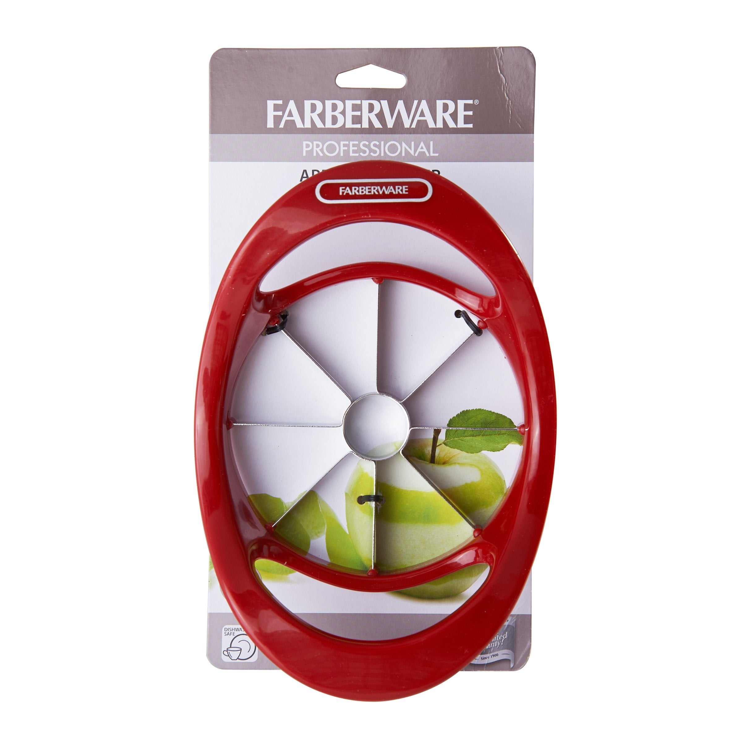 Farberware Professional Plastic Apple Corer/Wedger With Stainless Steel Blades, Red