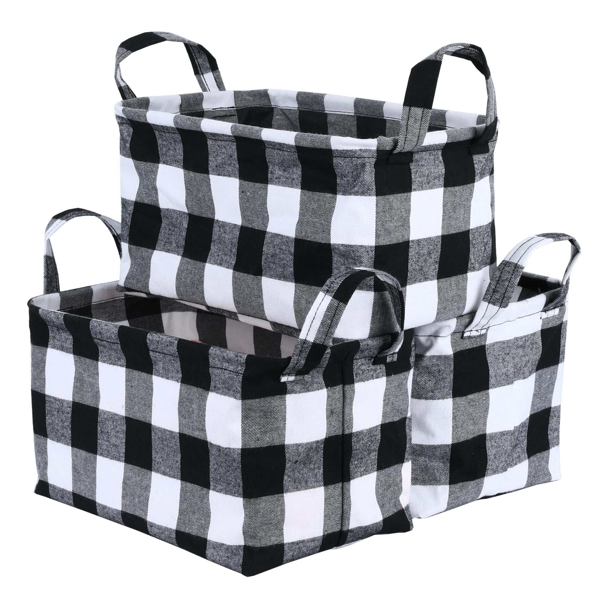 Kaaltisy Buffalo Storage Basket - Black And White Foldable Storage Baskets, Buffalo Plaid Cube Storage Bins For Shelves, Home Of