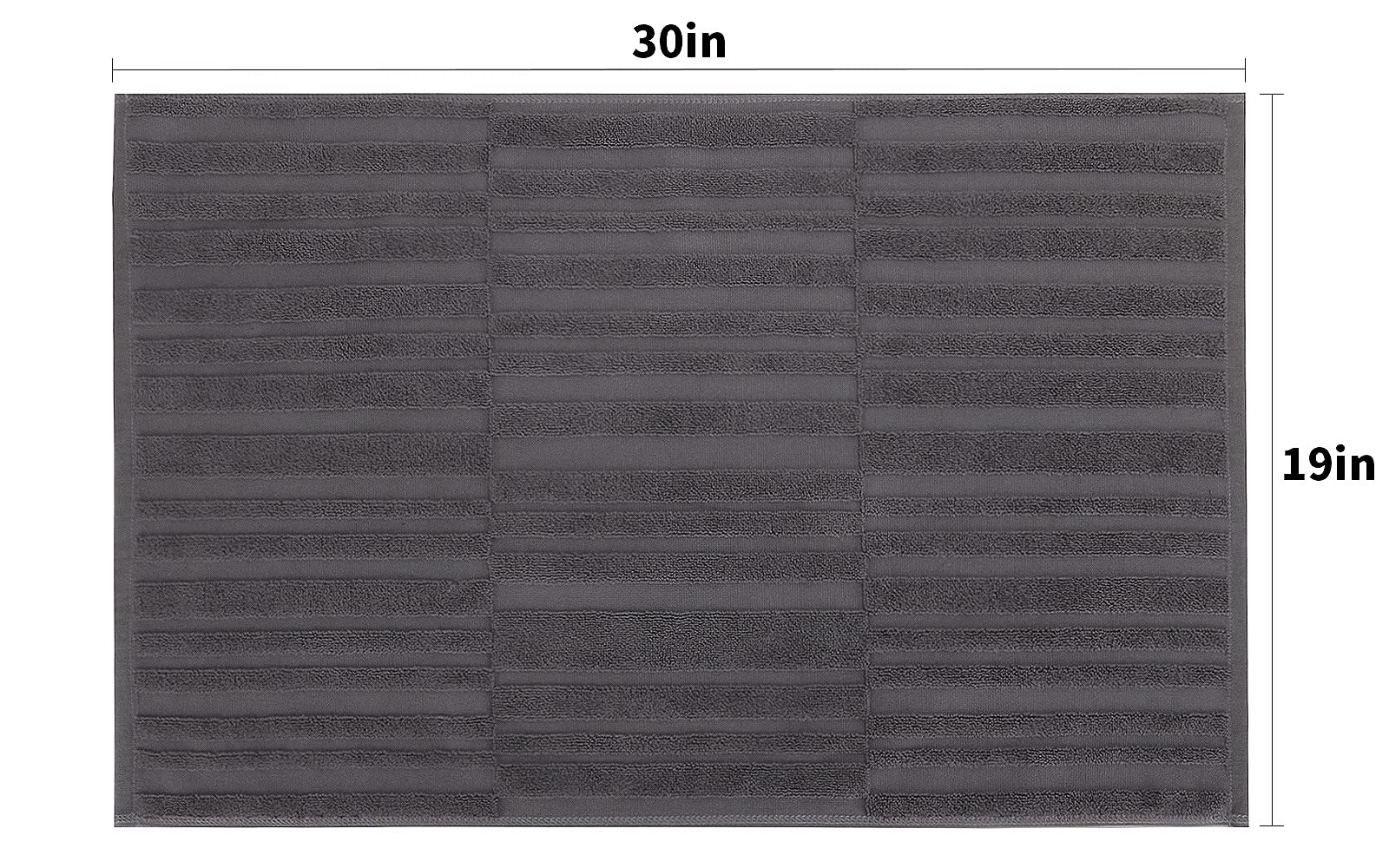 SEMAXE Bath Mats Rugs Floor Towel Sets 100% Cotton Absorbent Hotel SPA Shower Mat  Machine Washable Fade Resistant Bathtub Mat Grey Bath Rug 950GSM 2 Pack