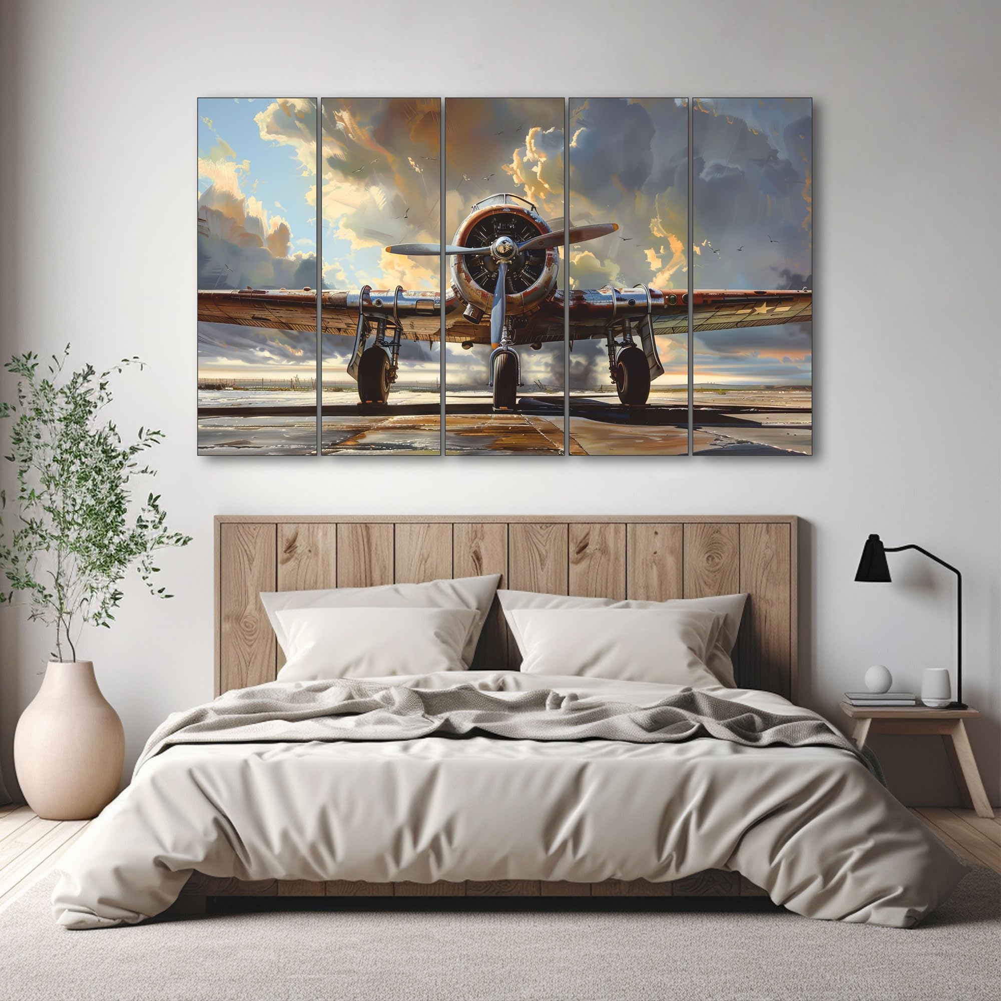 The Castle Decor Aviation Art Painting With Frame Big Size 27X48 Wall Art For Living Room,Bedroom,Drawing Room,Hotels-Wooden Fra