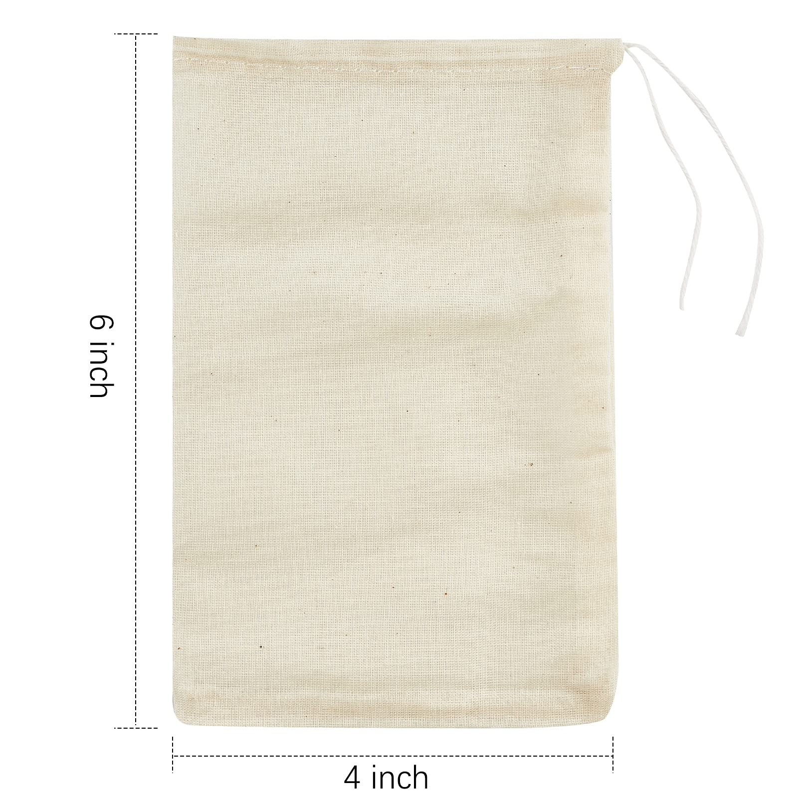 Tuzazo 50 Pack Reusable Tea Bags, Soup Bags, Cheesecloth Bags For Straining, Spice Bags For Cooking, Drawstring Muslin Bags, Sac