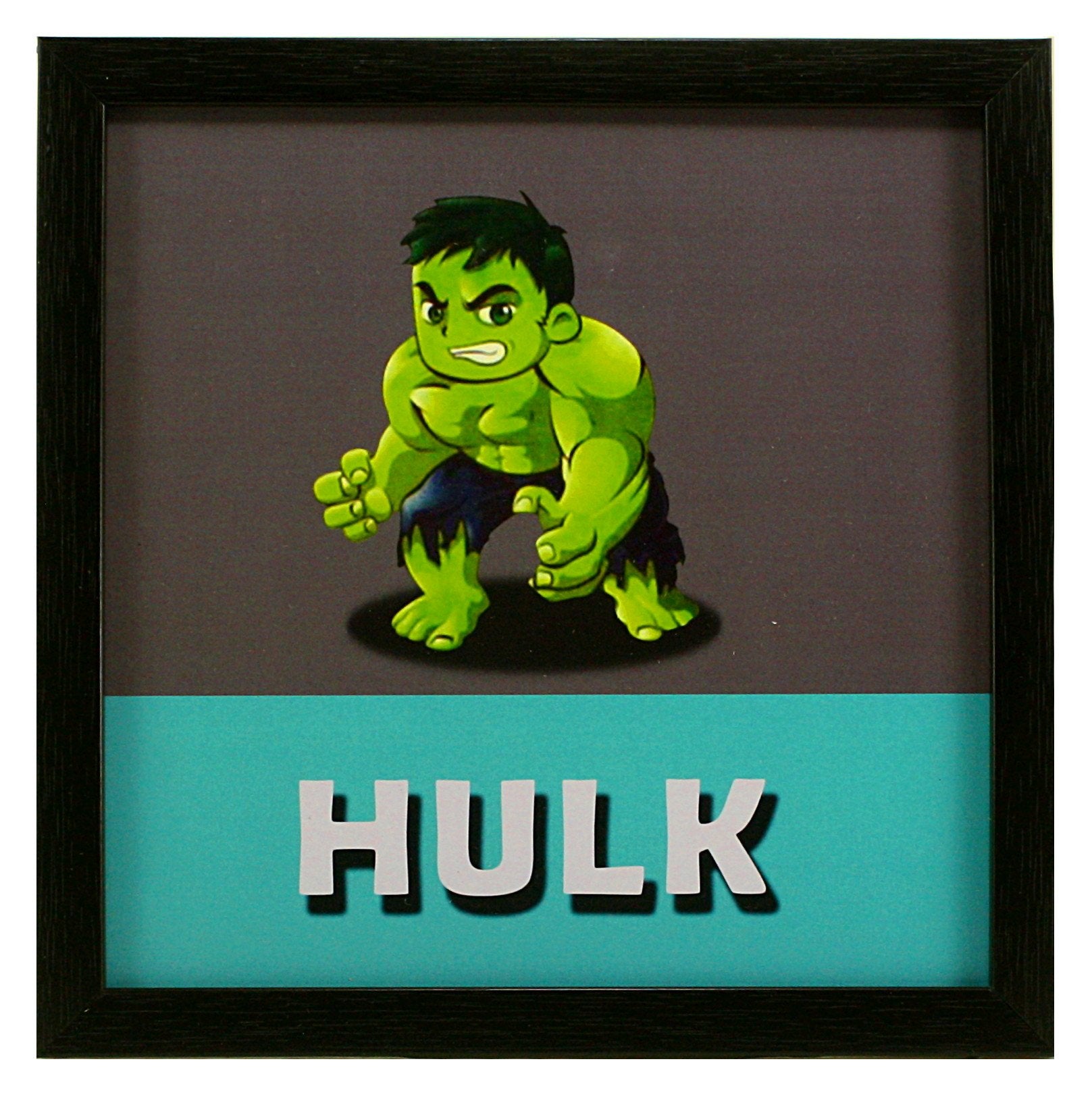 Indianara 4 Piece Set of Framed Wall Hanging Kids Room Decor Iron Man Hulk Thor Captain America Art Prints 8.7 INCH X 8.7 INCH W