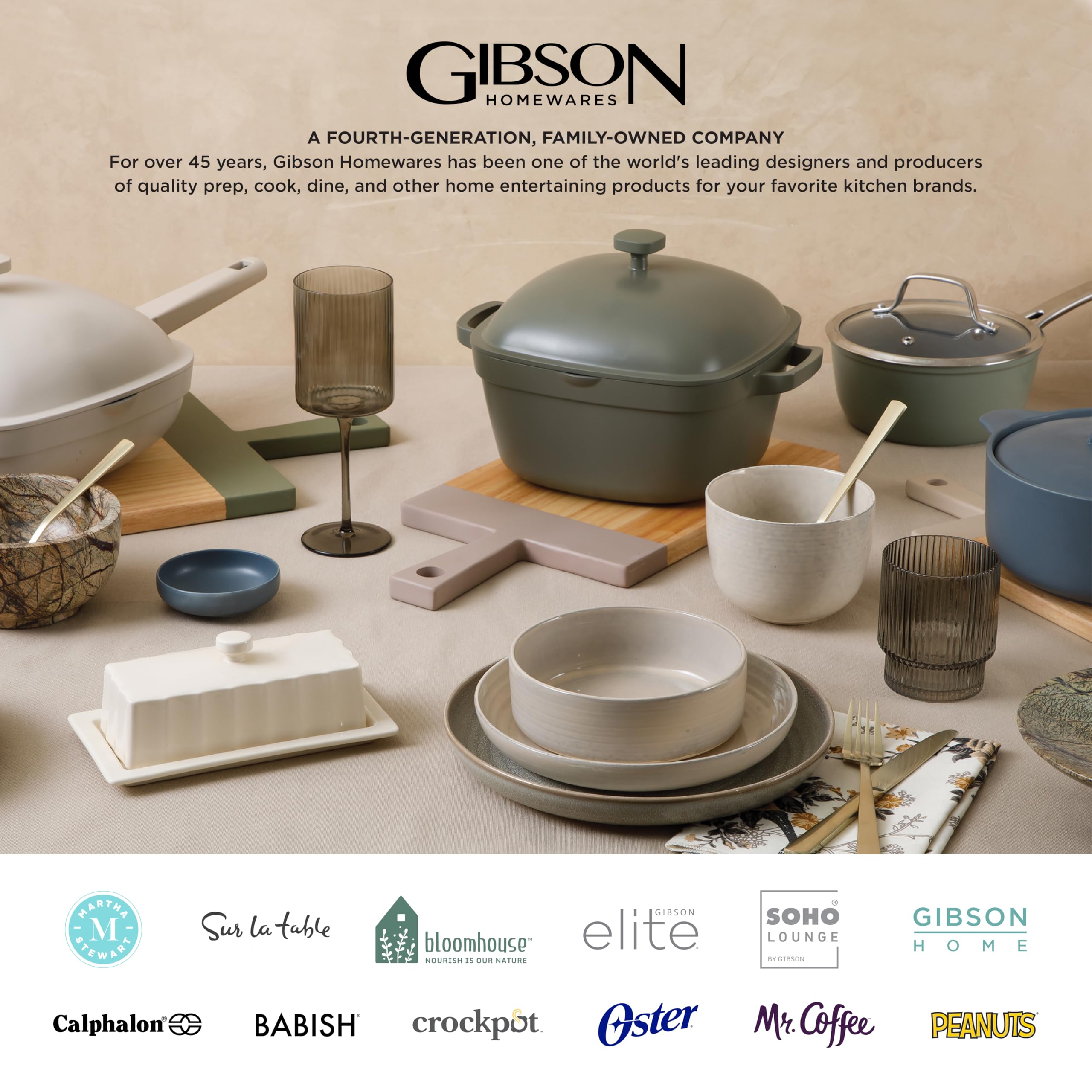 Gibson Elite Double Bowl Dinnerware Set, Service for 4 (16pcs), Stoneware, Teal & Soft Gray, Green Lantern Model 123471.16RM