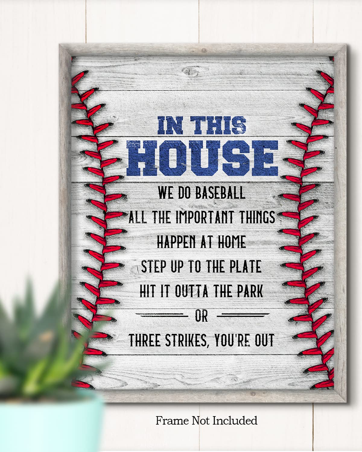 Govivo In This House We Do Baseball - Baseball Motivational Sports Quotes - Baseball Wall Art For Boys Bedroom, Baseball Coach G