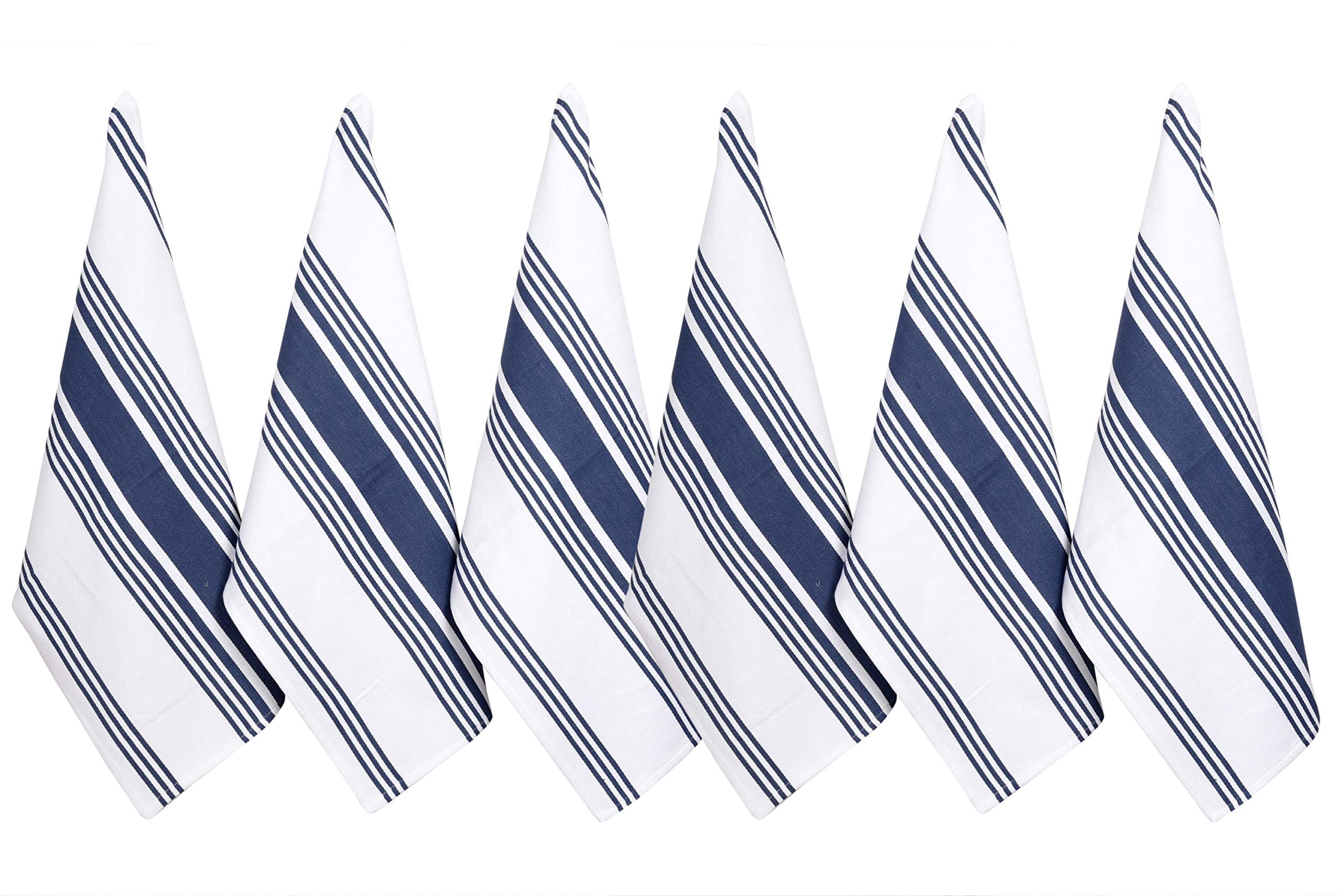 Urban Villa Kitchen Towels (20X30 Inches 6 Pack) Extra Large Premium Dish Towels For Kitchen Blue & White Dish Cloths Highly Abs