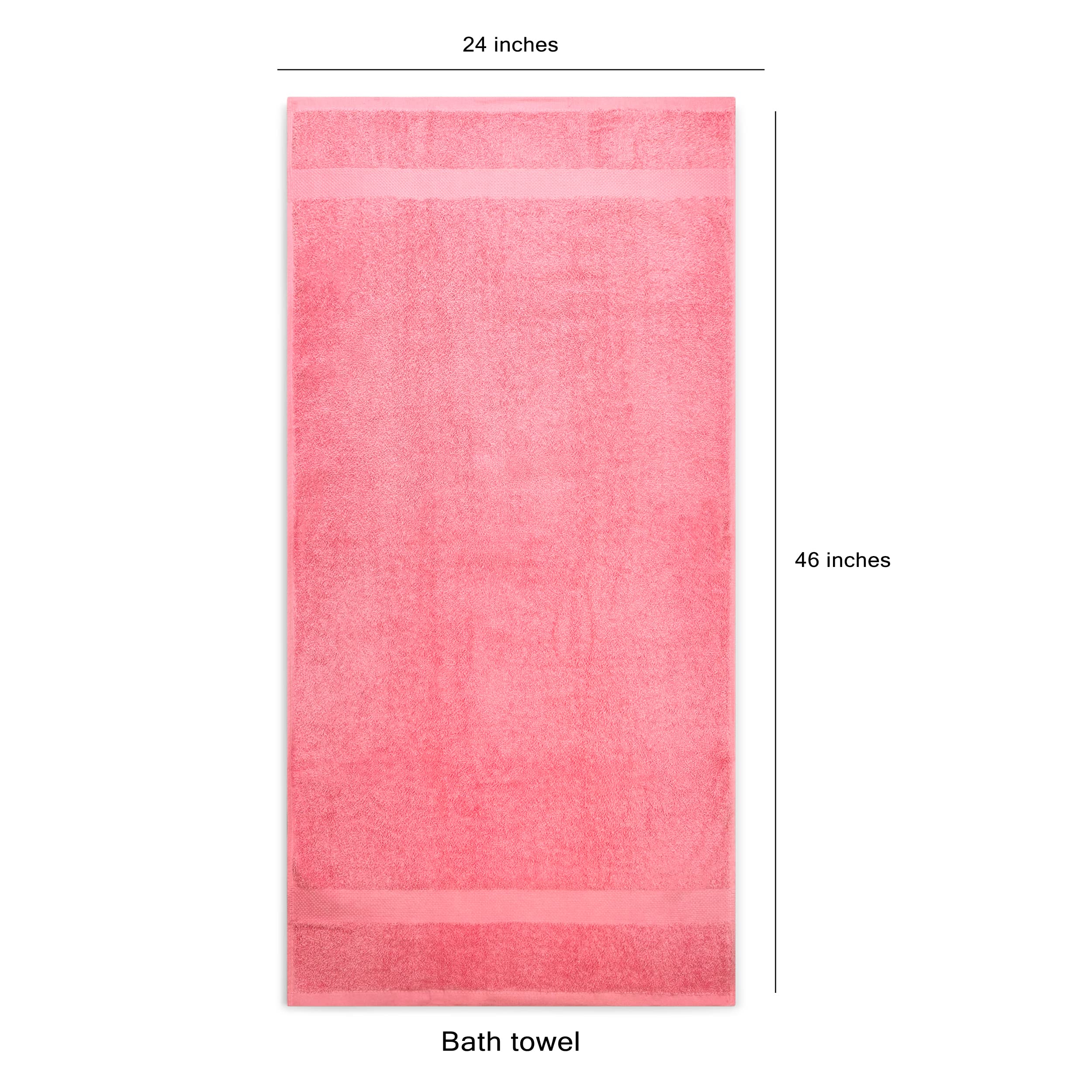 Simpli-Magic Cotton Set  Bath Towels  Pink  24 x 46 Inches  6 Count