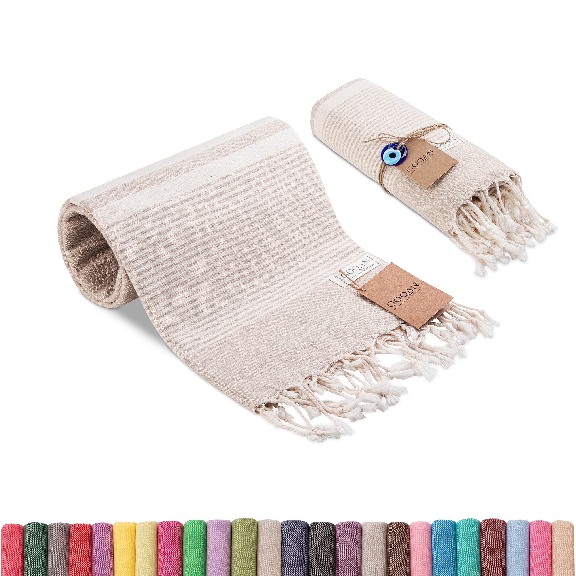 Realgrandbazaar Luna Turkish Beach Towel - 100% Cotton Turkish Towel - Pre Washed - No-Shrink - Quick Dry - Soft 39X71 - Large B