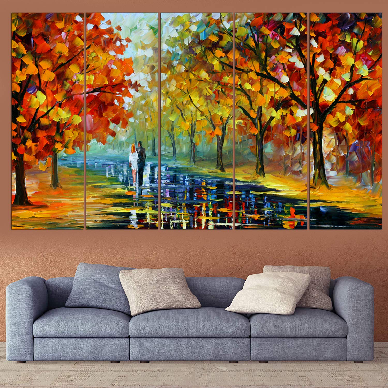 Maxstone Beautiful Tree With Love Bird Abstract Painting For Wall (60 X 30 Inch) Scenery Wall Painting Multiple Frames Wall Hang