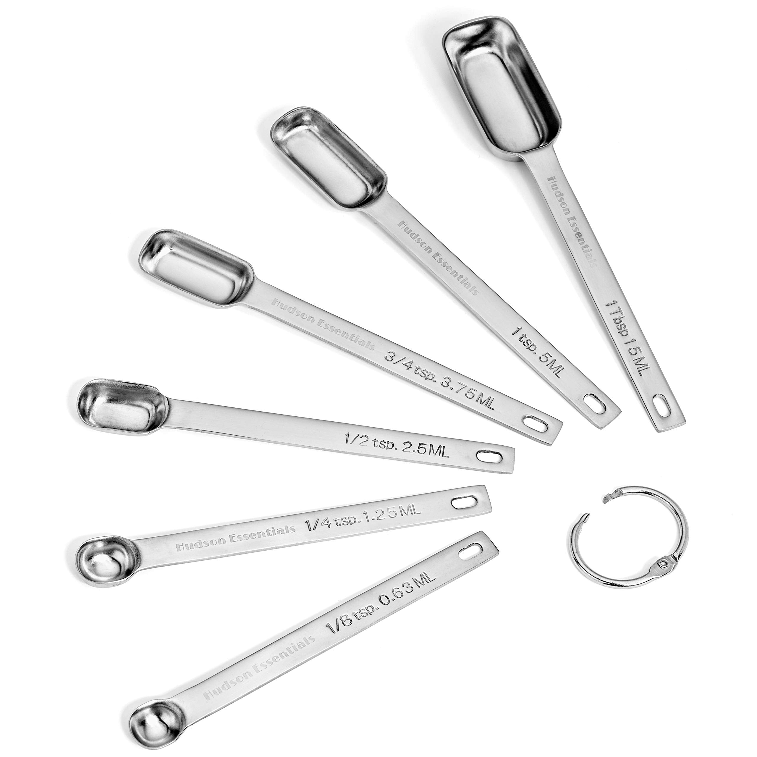 Hudson Essentials Stainless Steel Measuring Cups & Spoons Set - 15 Piece Set, Durable Kitchen Utensils, Model HE-MCSET-15