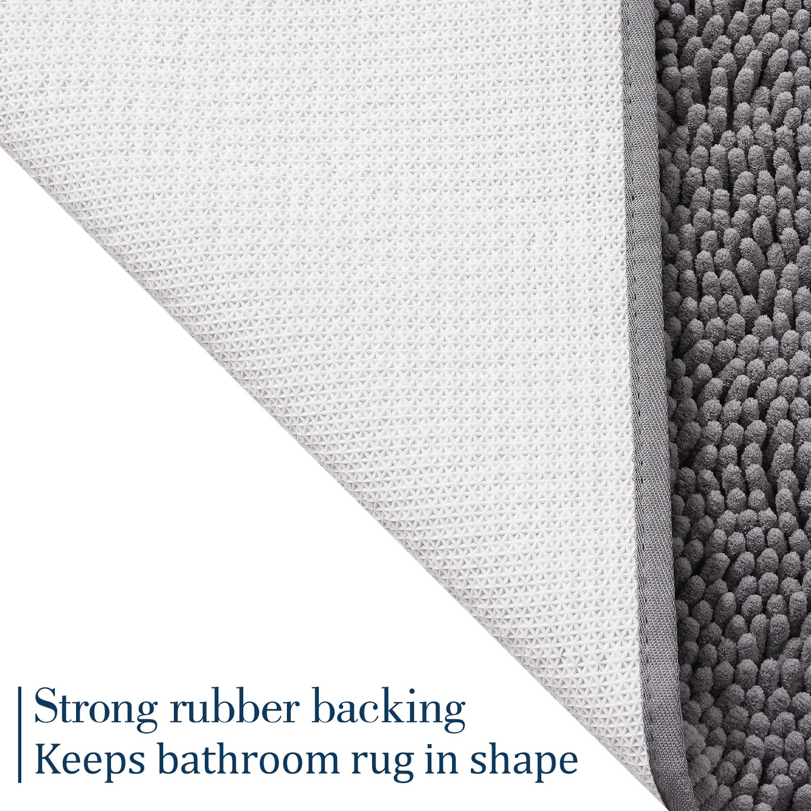 Lochas Luxury Bathroom Rug Shaggy Bath Mat 24 X 17 Inch, Washable Non Slip Bath Rugs For Bathroom Shower, Soft Plush Chenille Ab