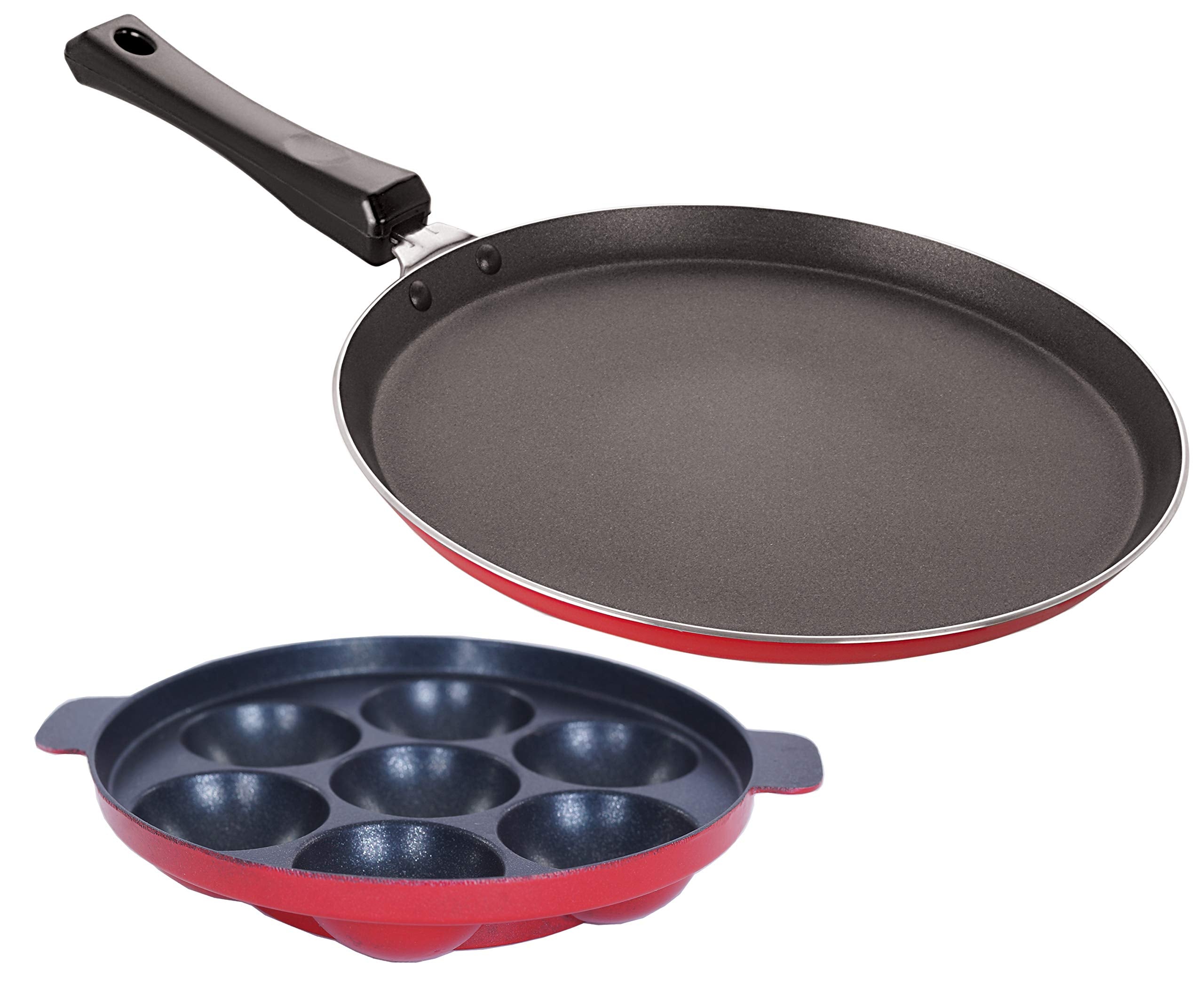 Nirlon NonStick Aluminium Bpa Free Flat Tawa And Appampatram Combo Set