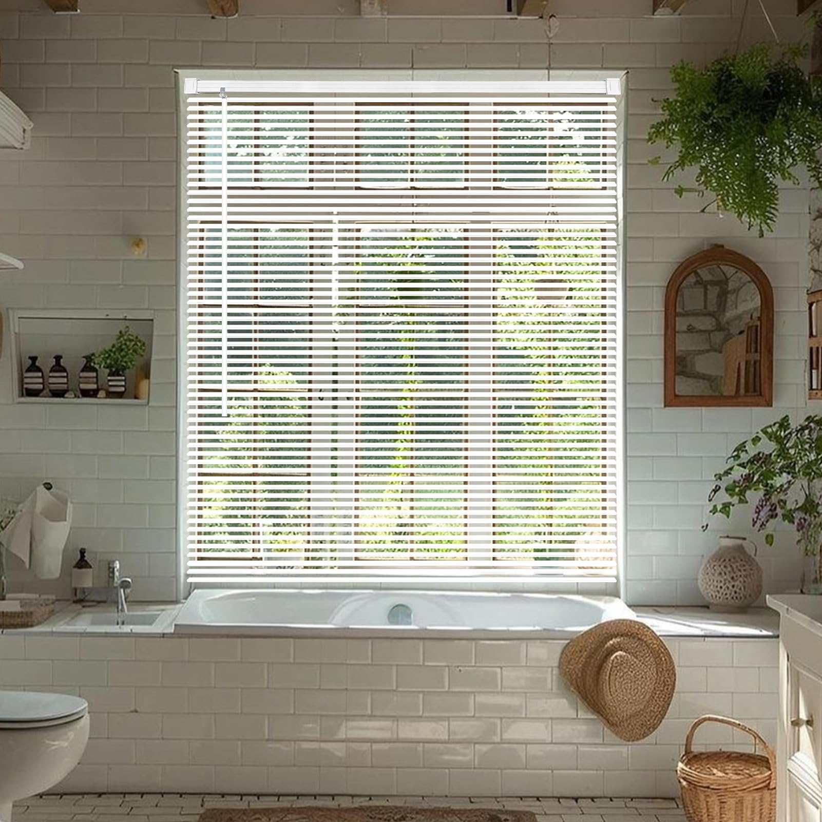 AIRLAJYID Cordless Vinyl Mini L Blinds 29 W x 72 H, 1 Slat White Horizontal Windows L Blind for Door, Shades, Camper, Light Filt