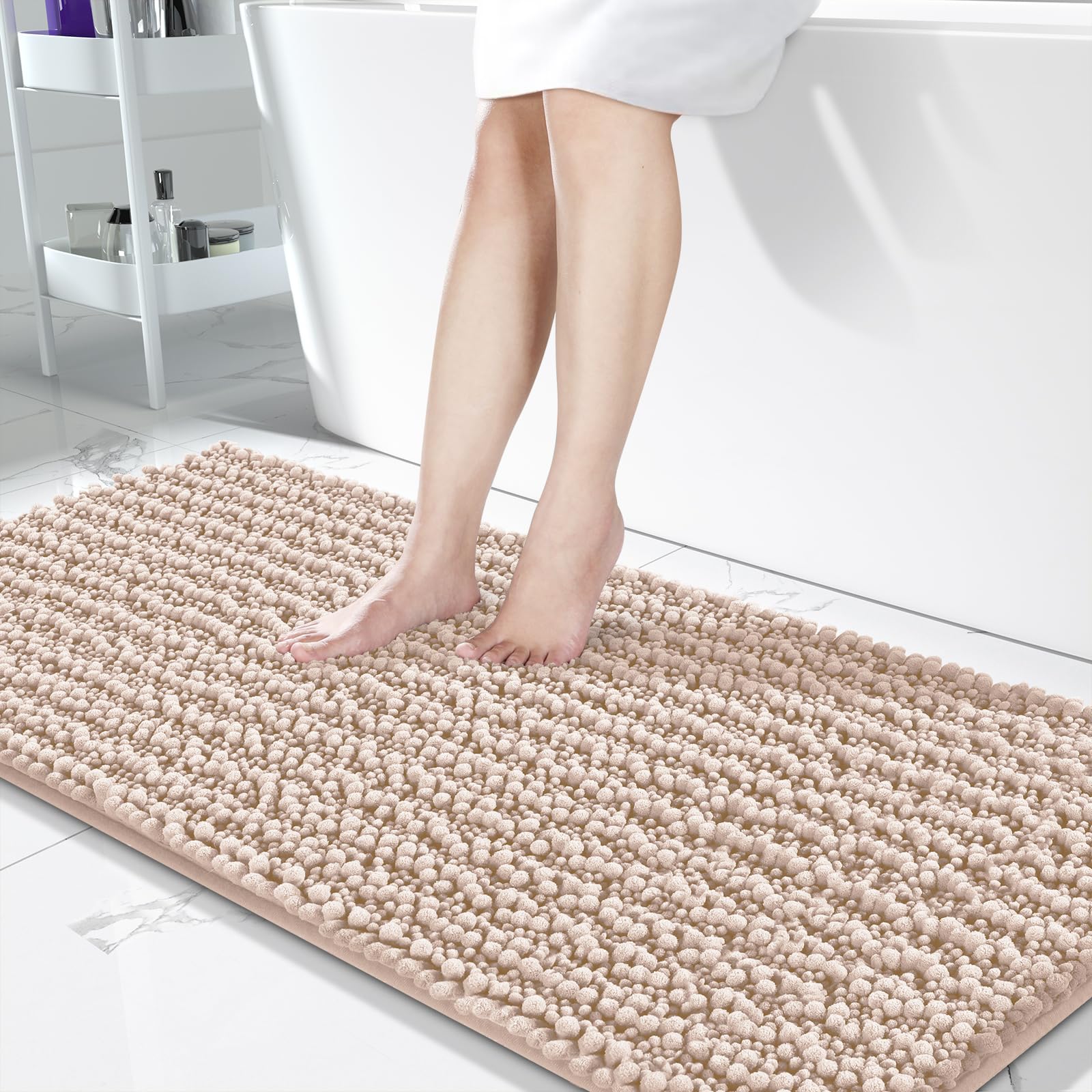Yimobra Original Luxury Chenille Bathroom Rug Mat, Runner Rugs 60.2 X 24 Inches, Soft And Comfortable, Large Size, Super Absorbe