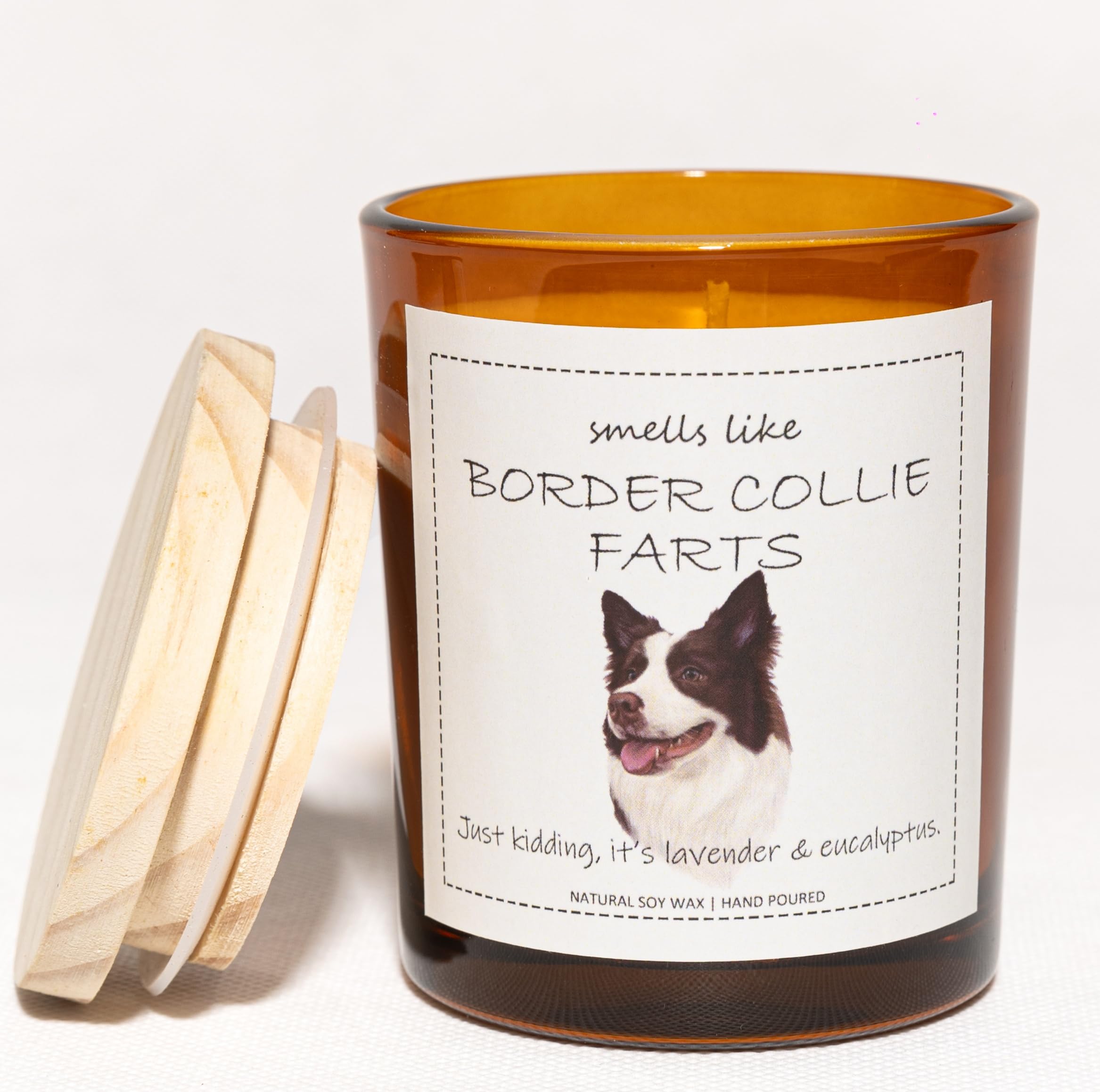 Border Collie Gifts & Decor, Dog Mom Gifts for Women, Smells Like Border Collie Farts Candle - Lavender & Eucalyptus, Crafted by