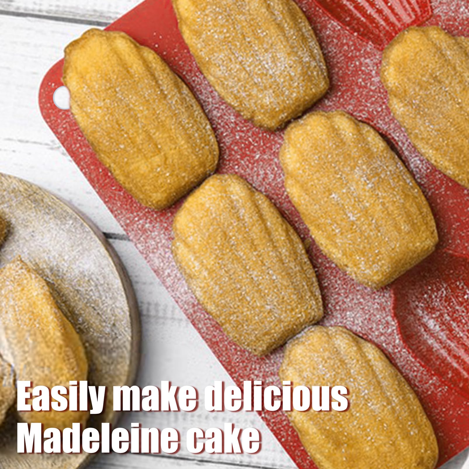 Jjyhehot 2 Pcs Silicone Madeleine Pan, 9 Cavity Madeline Baking Pan, Shell Shaped Cookies Cake Pan