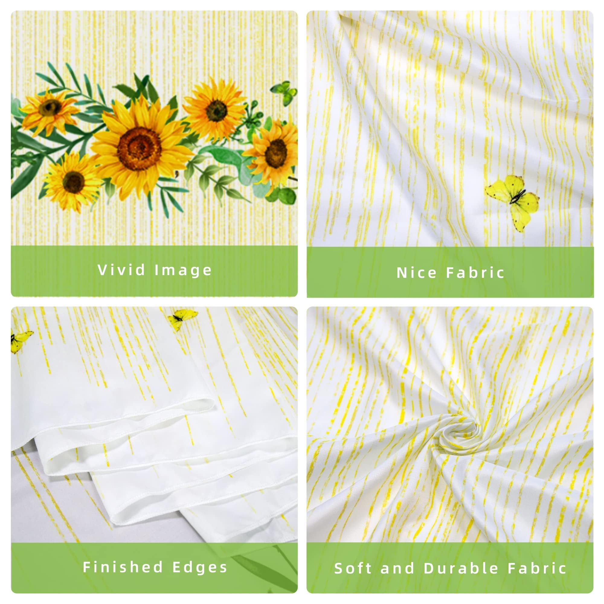 Cheerland 9X5 Ft Sunflower Tablecloth Rectangle Fall Theme Birthday Table Cover Sun Flower Baby Shower Decorations Retirement An