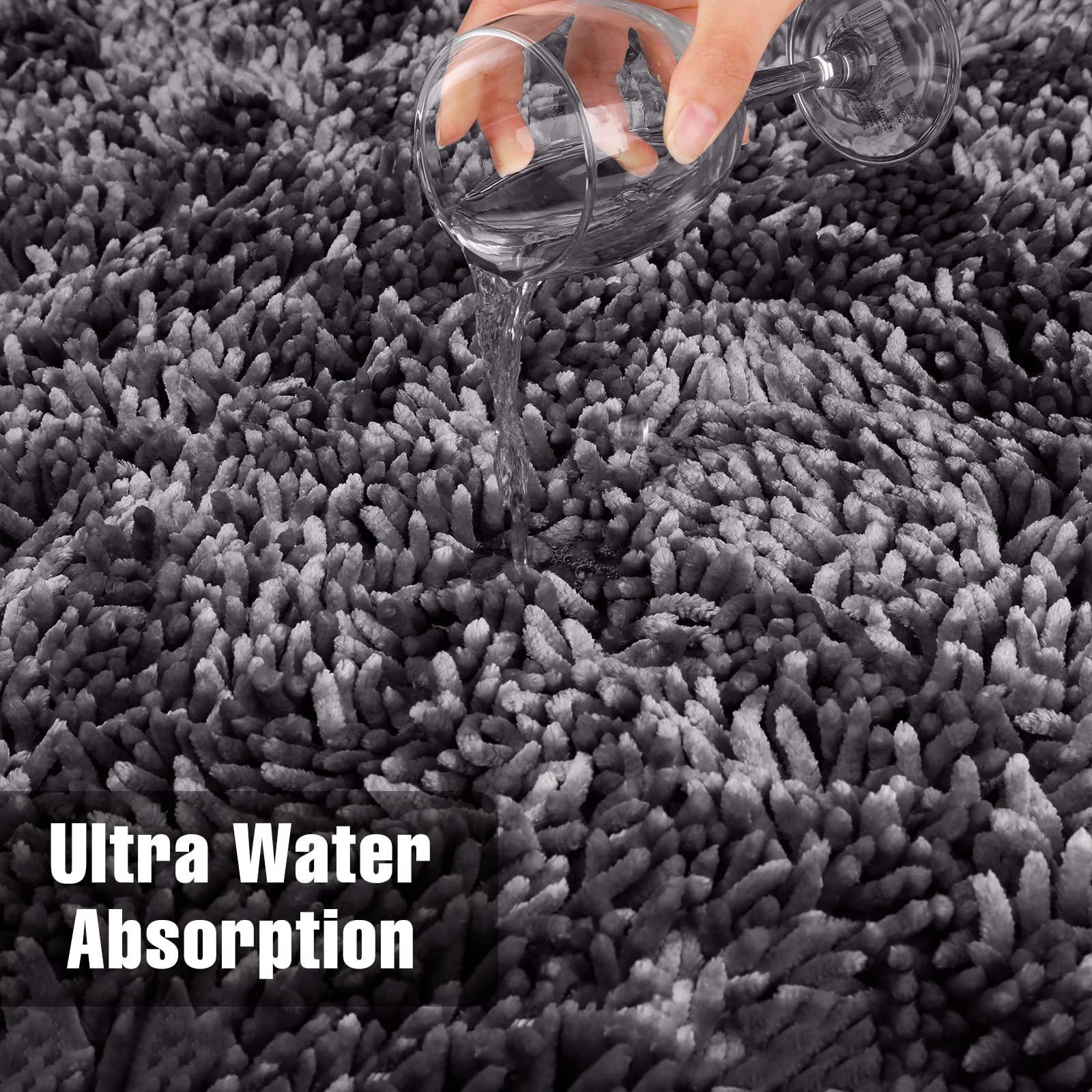 Yimobra Bathroom Rugs Sets 2 Piece, Luxury Shaggy Extra Thick Bathroom Rugs, Plush Non-Slip Mats For Bath Room Floor, Machine Wa