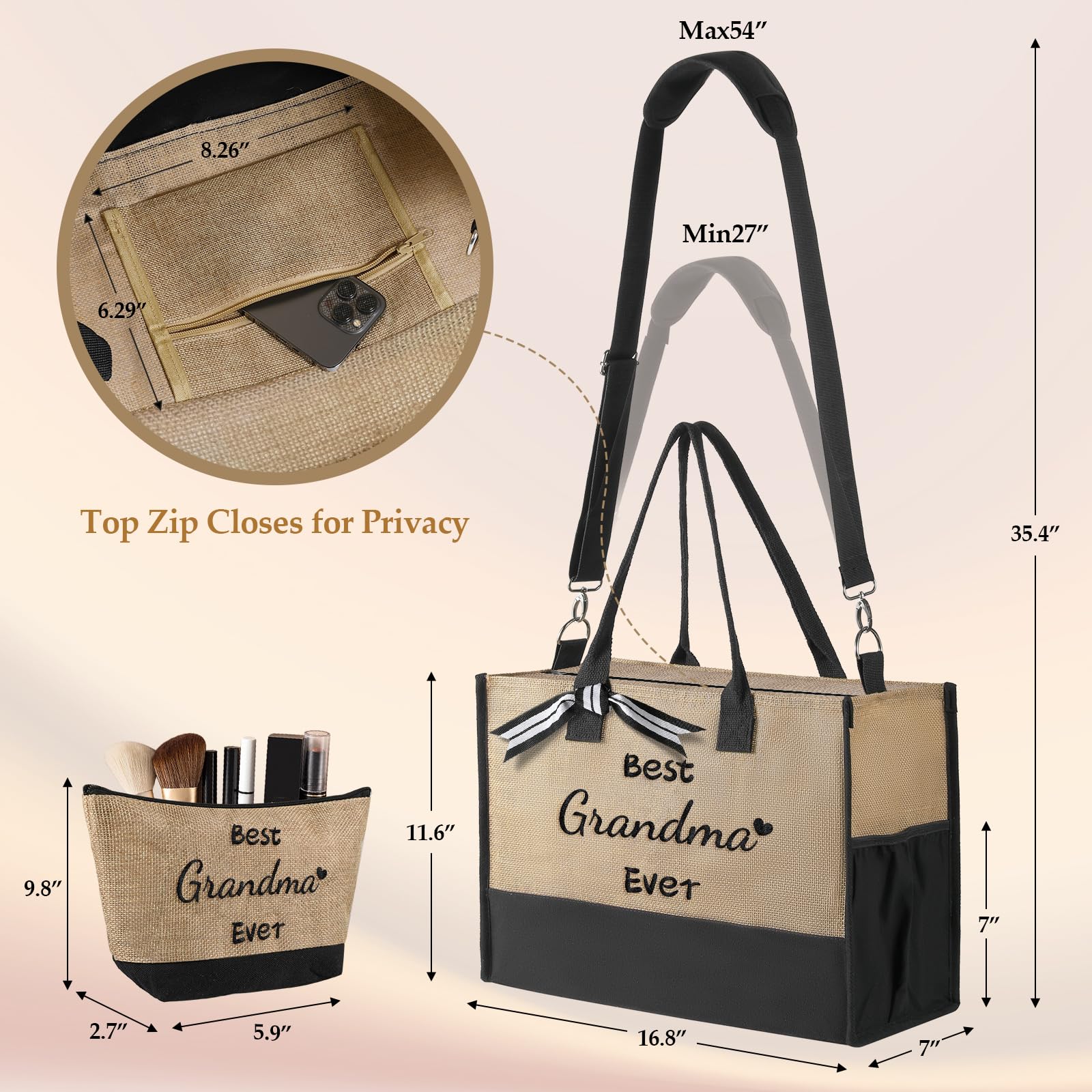 Trsodd Gigi Gifts For Grandma, Embroidery Straw Tote Bag For Women Christmas Gifts For Gigi, Gigi Mothers Day Gifts, Best Gigi E