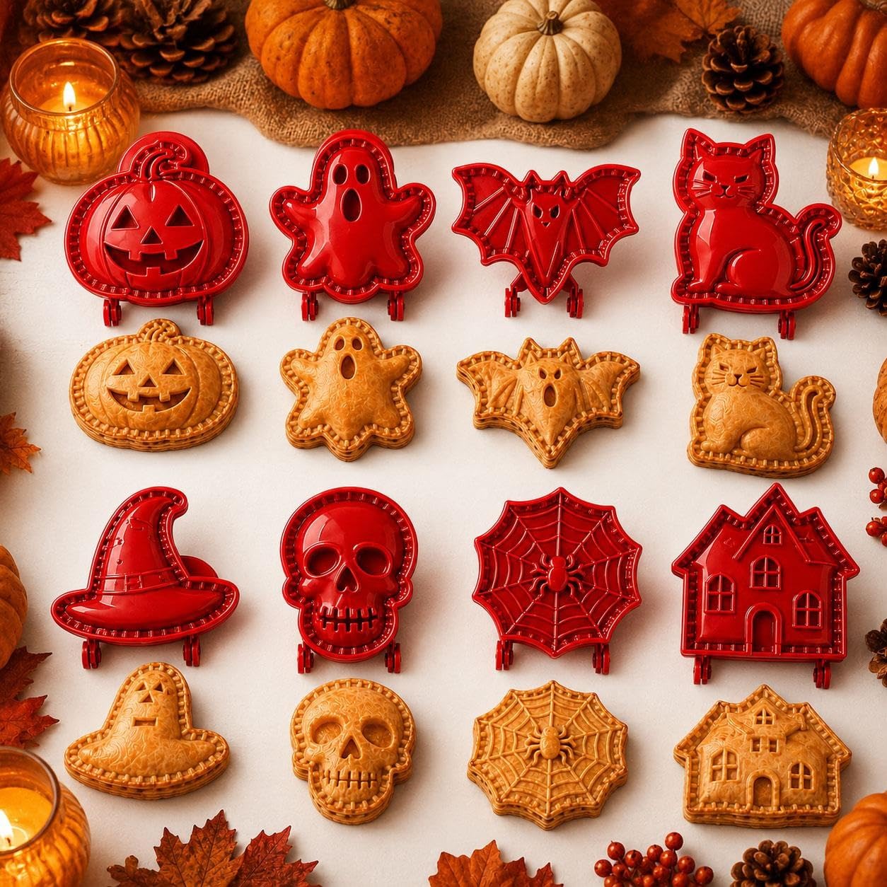 Halloween Mini Hand Pie Molds Set, Holiday Mini Pie Molds for Baking