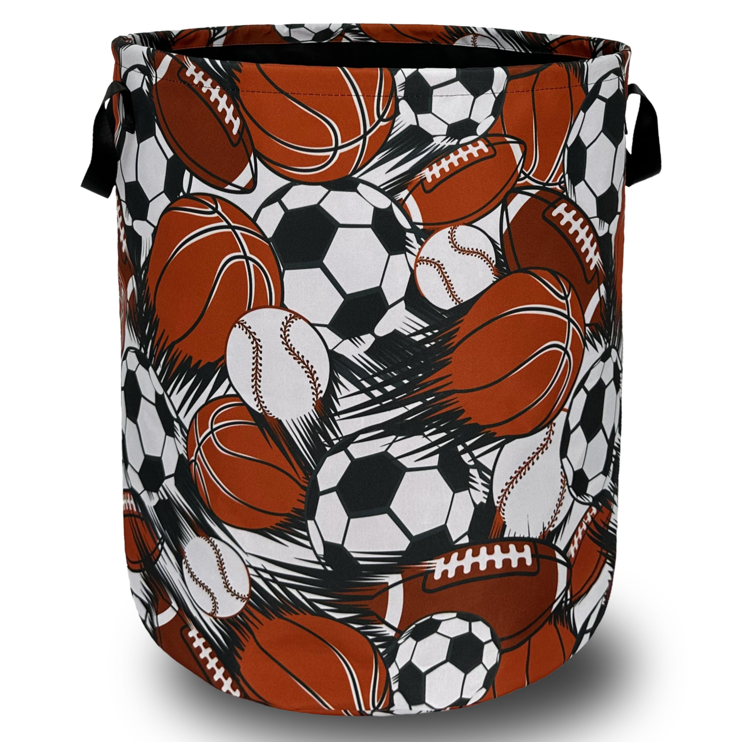 Funny Football Basketball Laundry Basket Foldable With Handles Tote Bag Oxford Cloth Colorful Laundry Hamper Clothes Storage Buc