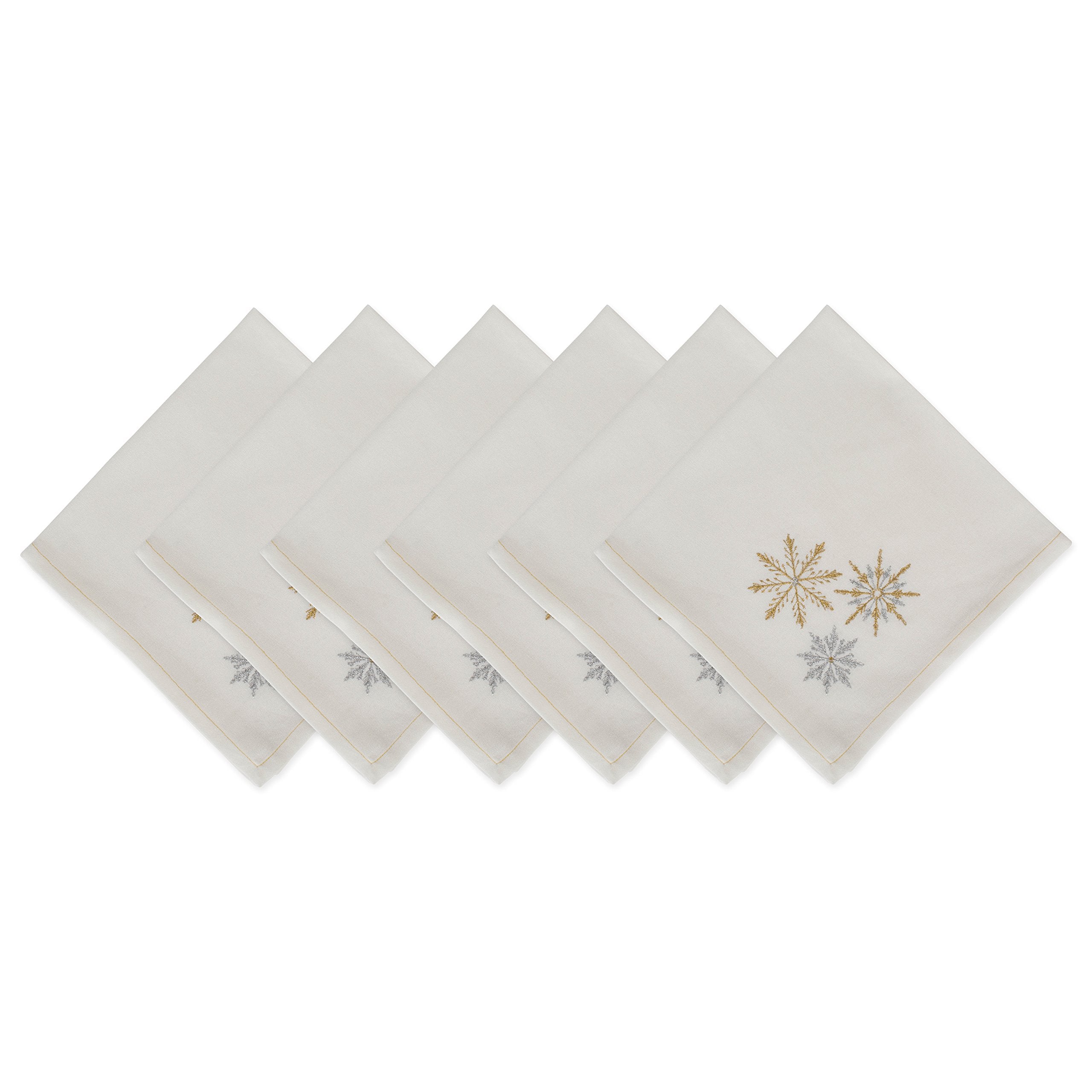 DII Sparkle Snowflakes Embroidered Napkin (Set of 6)