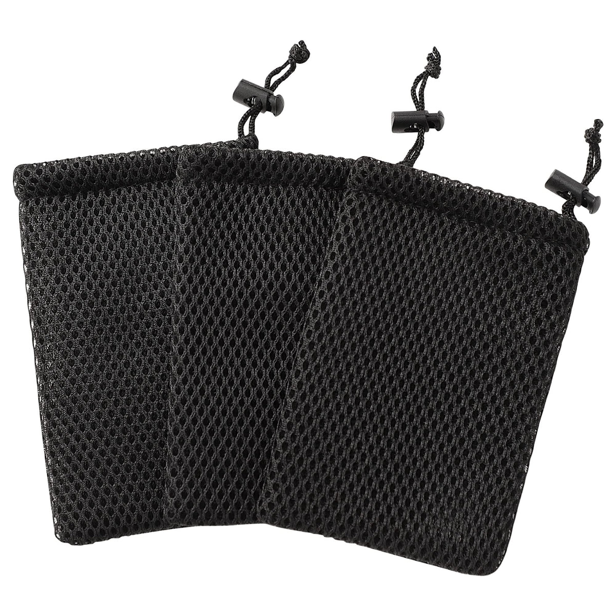 Uxcell Nylon Mesh Drawstring Bag, 5 X 3.5 Inch Small Storage Pouch String Bags For Mini Stuff Mp3 Charger Earphone Key, 3Pcs Tra