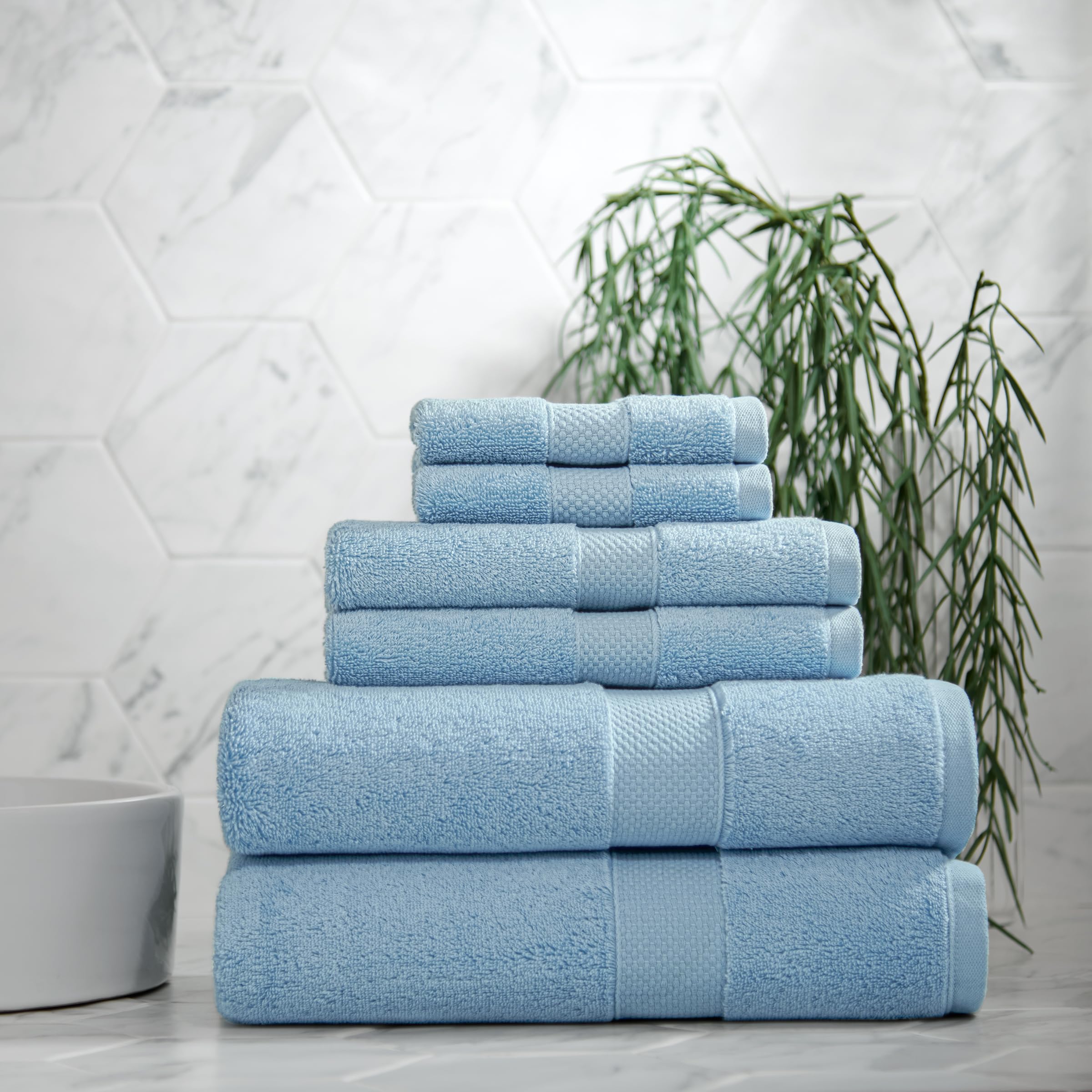 Aston & Arden Egyptian Bath Towel Set - Oversized Ultra Soft Thick & Absorbent, 100% Ringspun Egyptian Cotton Bathroom Towel For