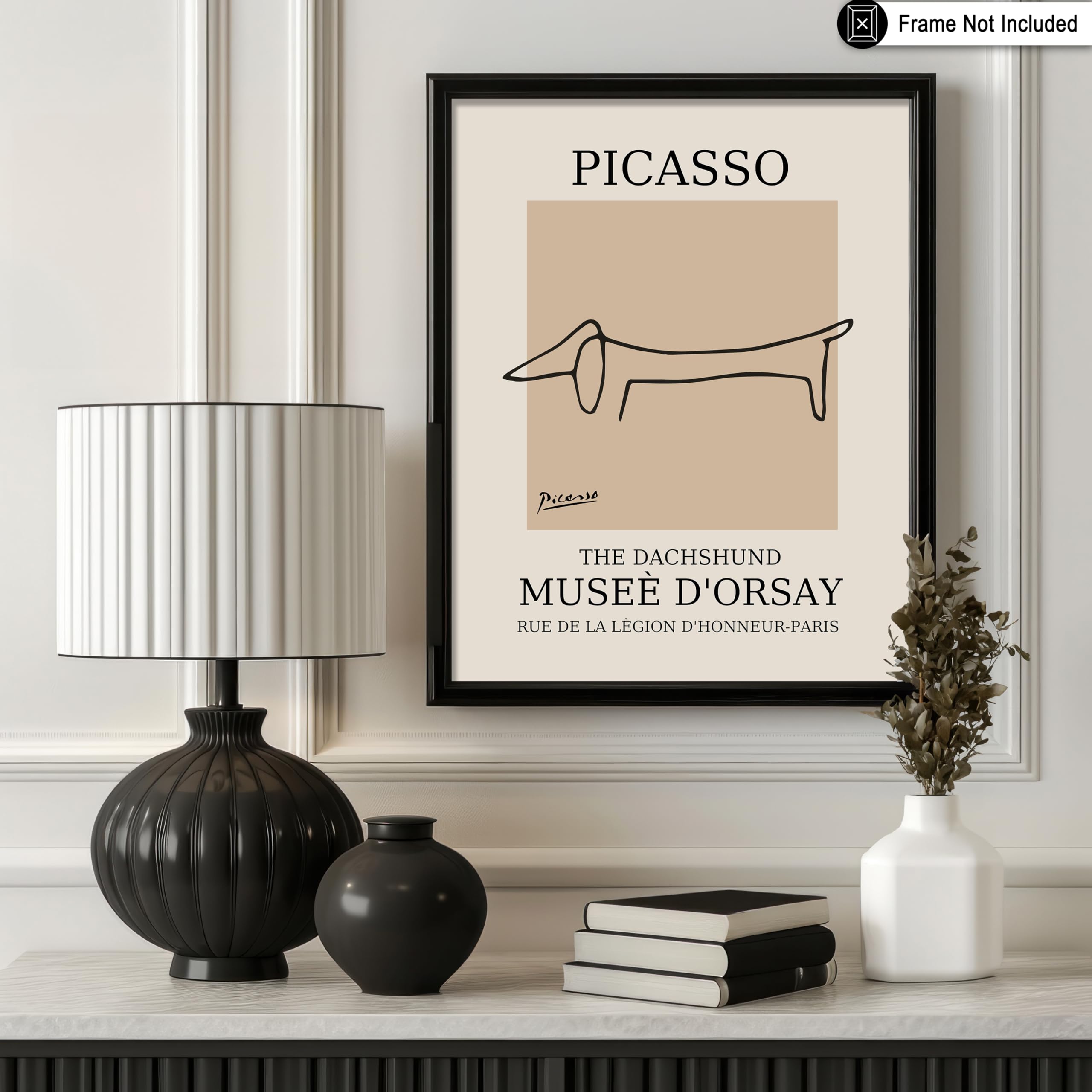 Poster Master Vintage Picasso Poster - Retro Dachshund Print - Dog Art - Line Drawing Art - Sketch Art - Gift For Boys, Girls &