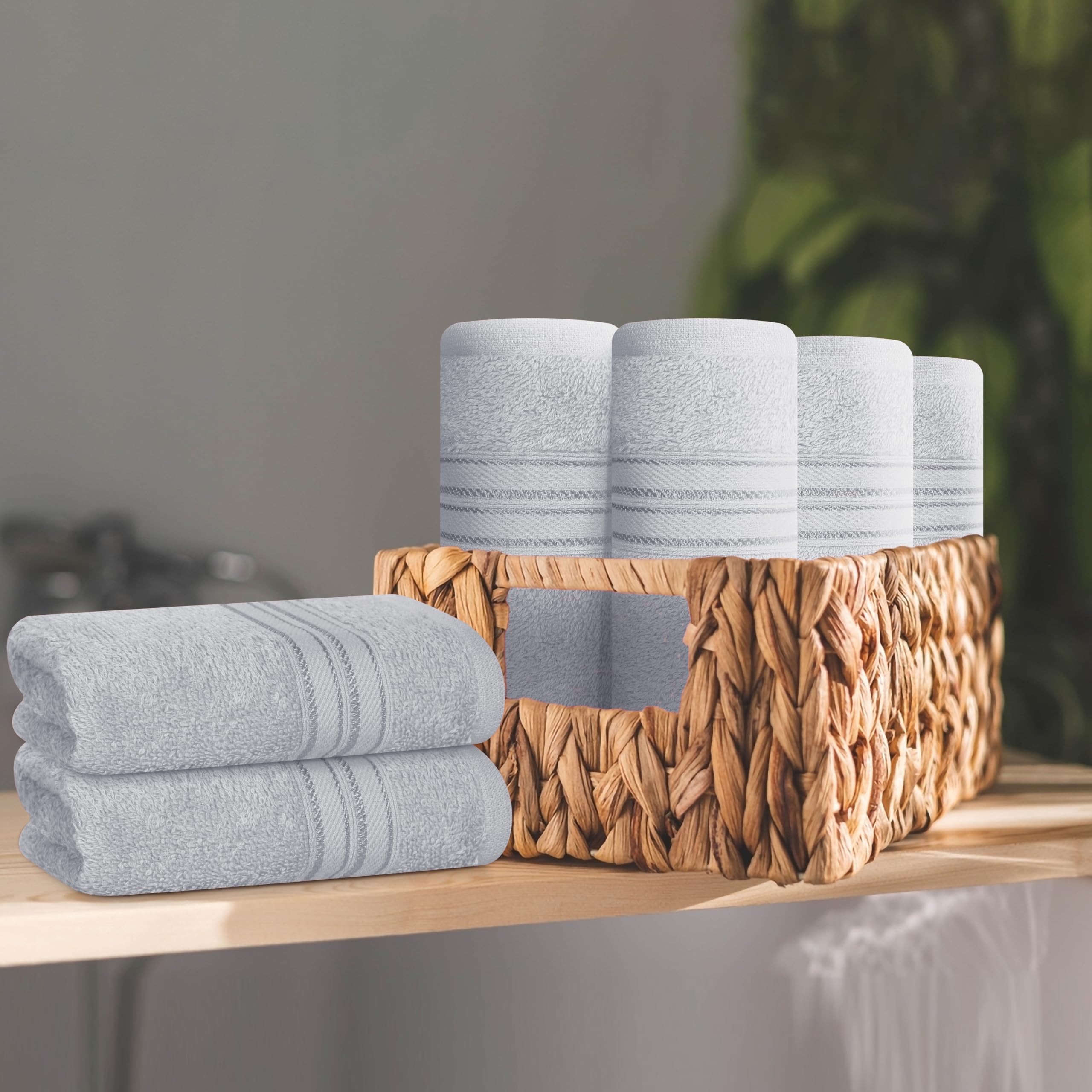 Boutiquo Ultra Soft Cotton Washcloths, Contains 12 Piece Face Cloths 12X12 Inch, Ideal For Everyday Use Face Towels, Compact & L