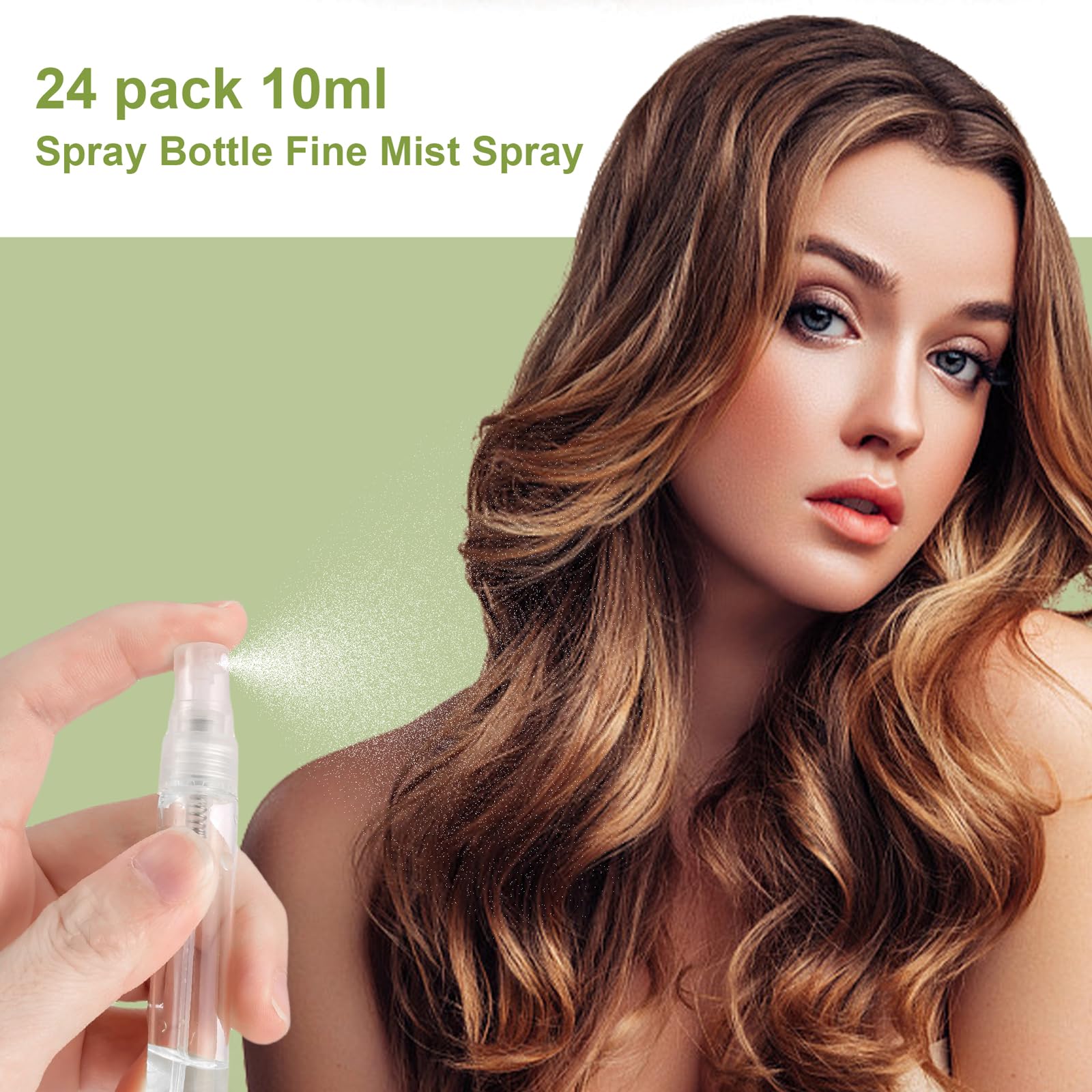 Kesell 24 Pack 10Ml Spray Bottle, Empty Refillable Fine Mist Spray Bottle, Travel Small Glass Spray Bottles With Atomizer Pumps