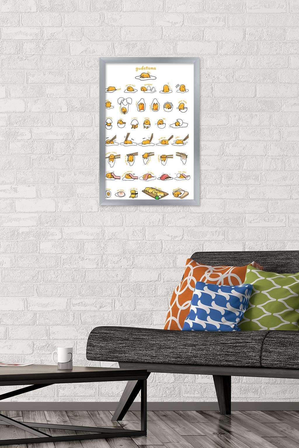 Trends International Gudetama - Grid Wall Poster, 14.725'' X 22.375'', Silver Framed Version