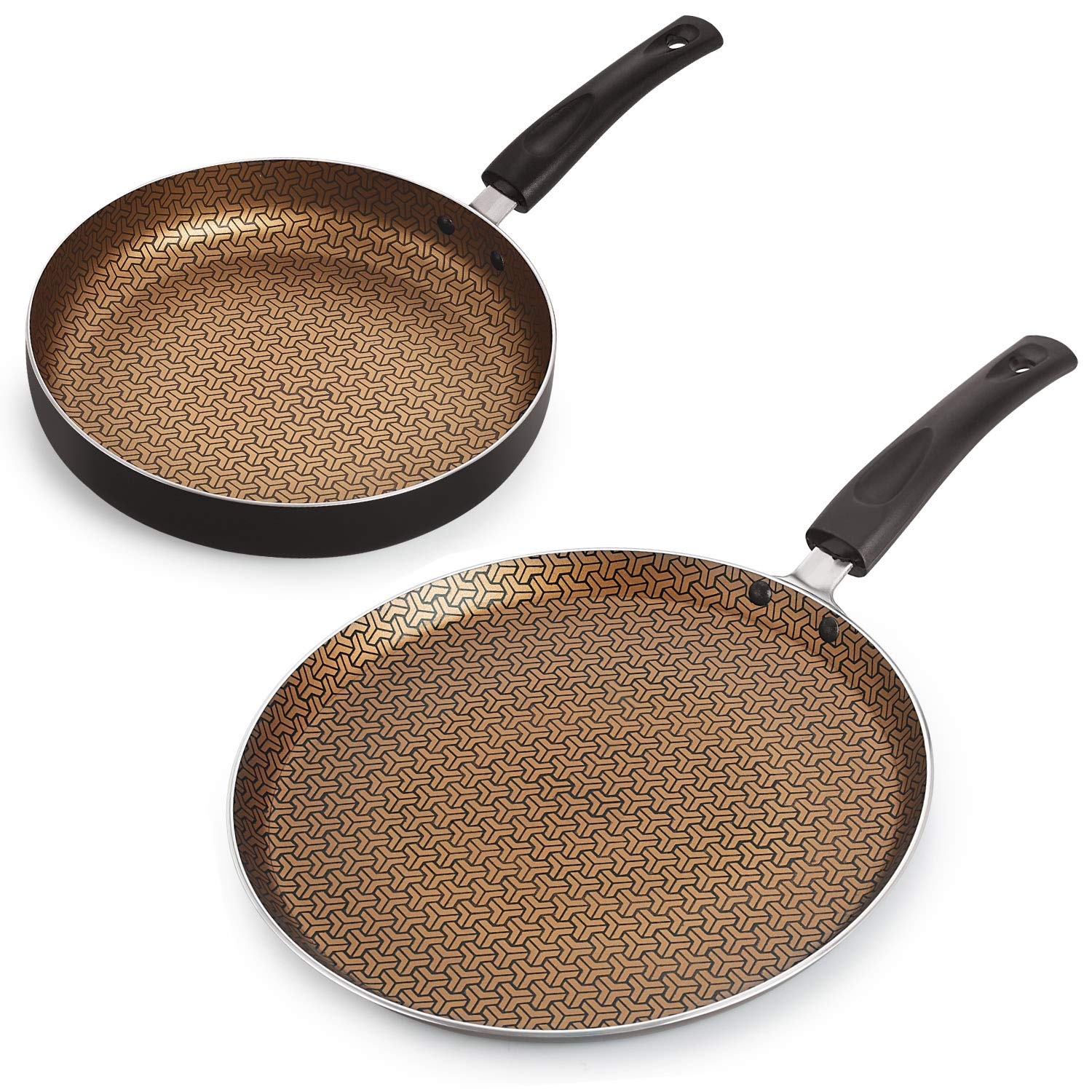 Nirlon Majesty Nonstick Aluminium Cookware Essential Flat Tawa & Frying Pan Gift Set