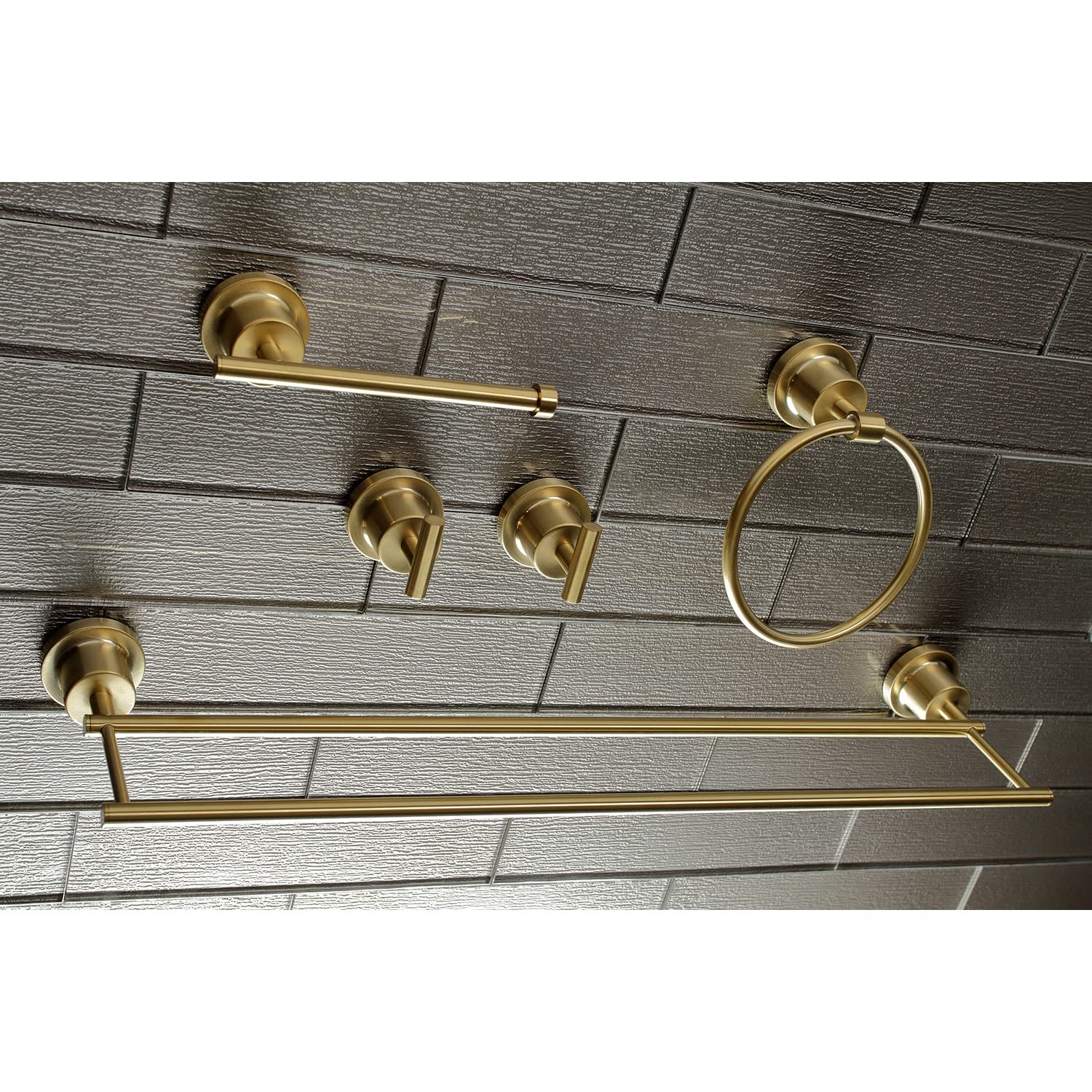 Kingston Brass BAH8213478PB Concord 5-Piece Bathroom Accessory Sets  Polished Brass