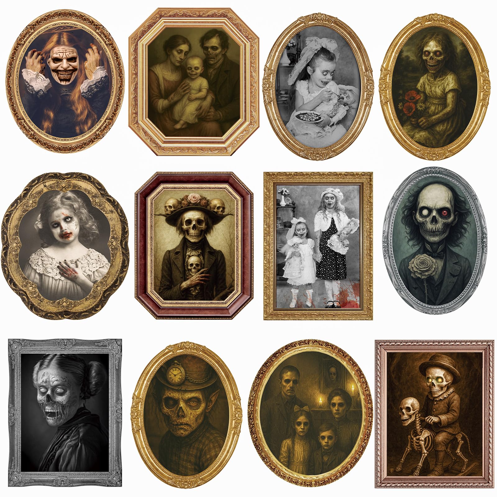 Scary Halloween Party Decoration Indoor Home Wall Decor 3D Changing Face Moving Picture Frame Portrait for Horror Halloween Part