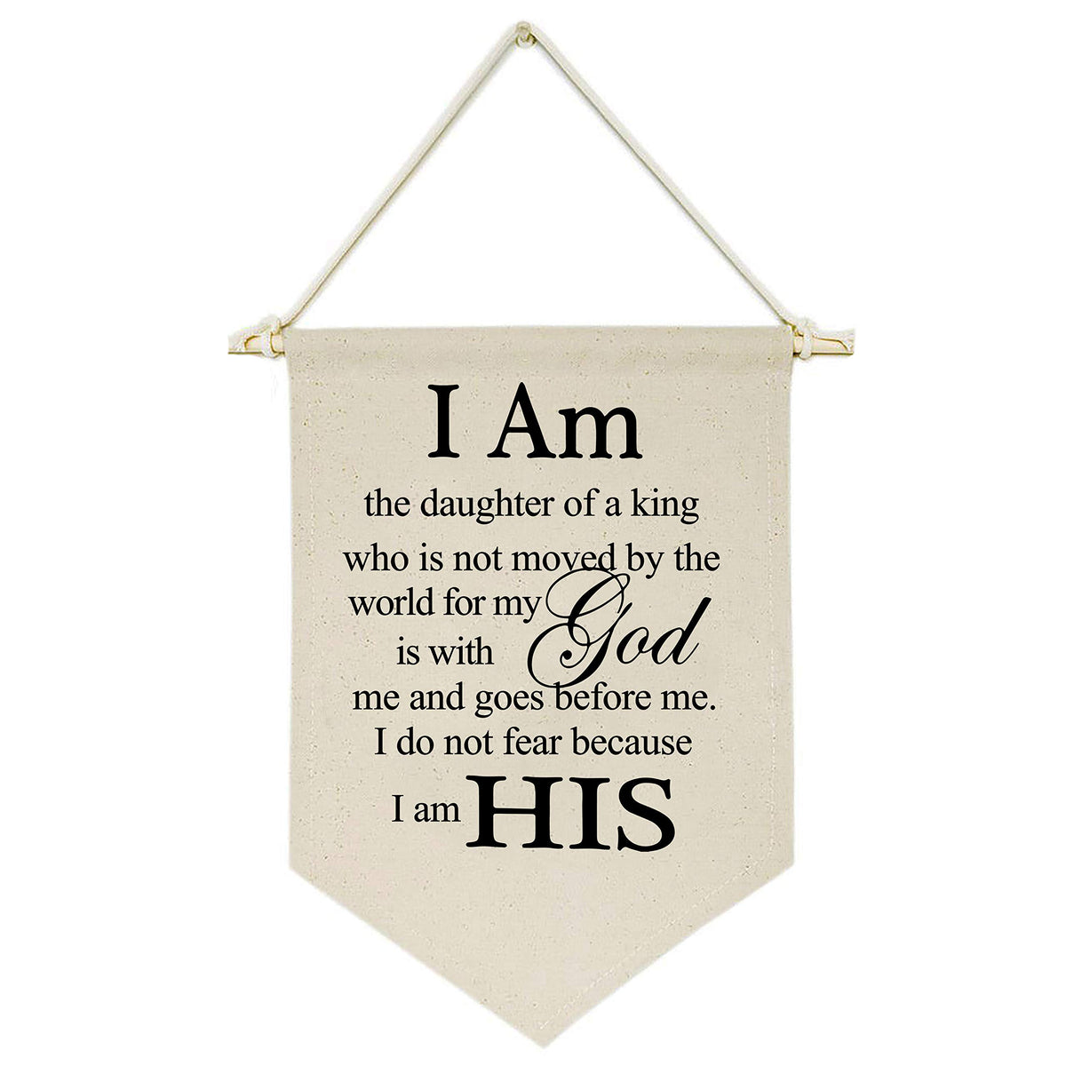 I Am The Daughter Of A King Who Is Not Moved By The World For My God - Canvas Hanging Flag Banner Wall Sign Decor Gift For Daugh