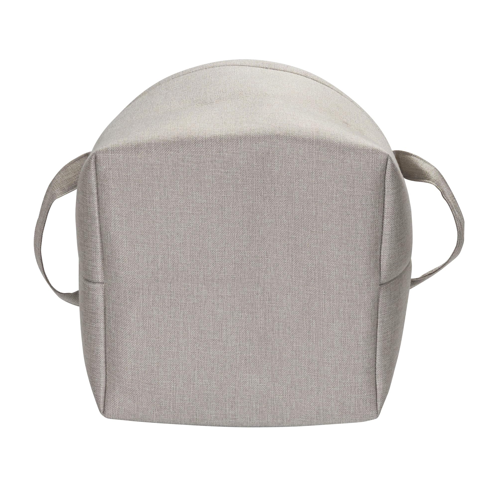 Household Essentials Round Laundry Bin, Soft-Sided Multipurpose Laundry Basket, Linen Lining And Short Handles, Gray