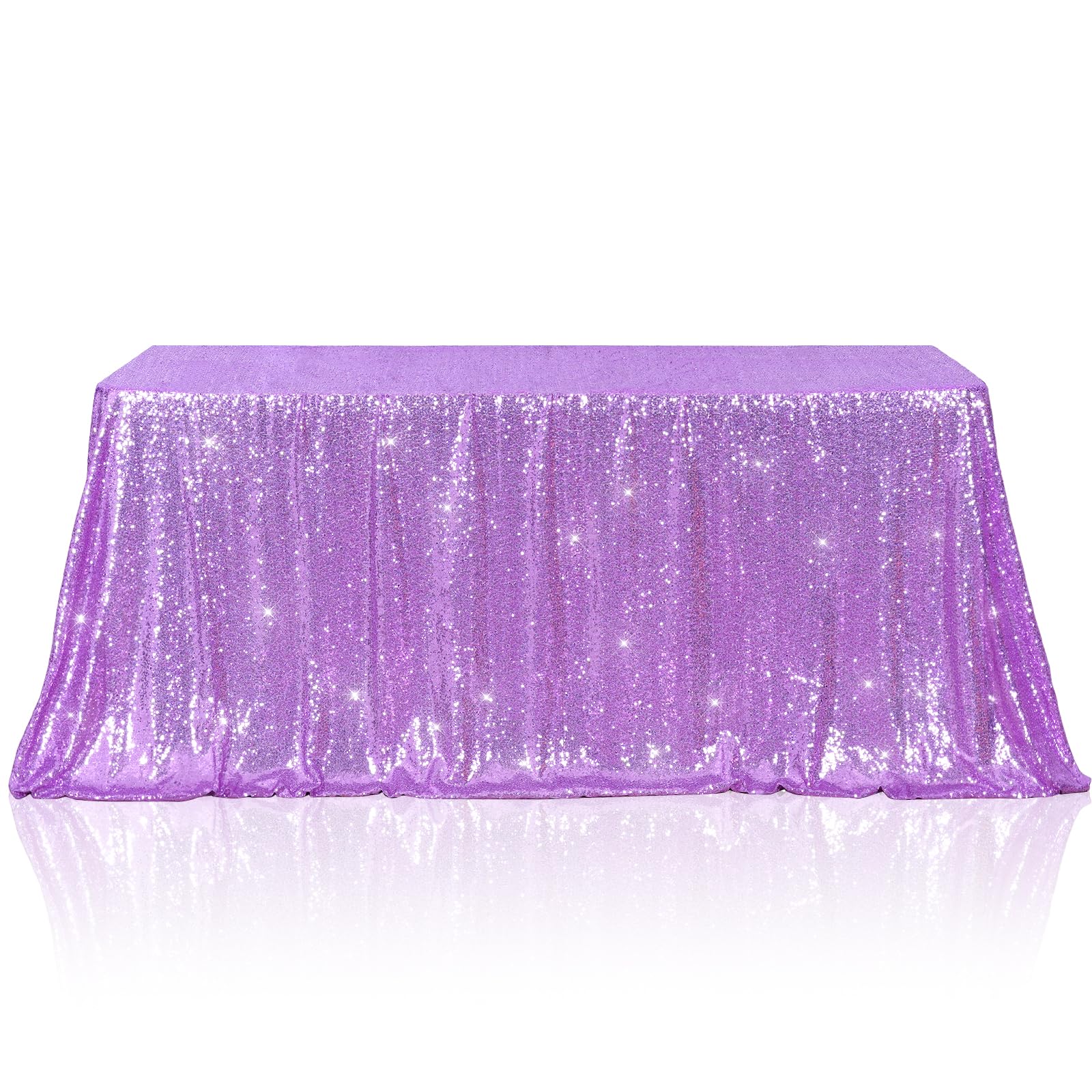 Poise3Ehome 50A72 Rectangle Lavender Sequin Tablecloth For Party Cake Dessert Table Exhibition Events, Lavender