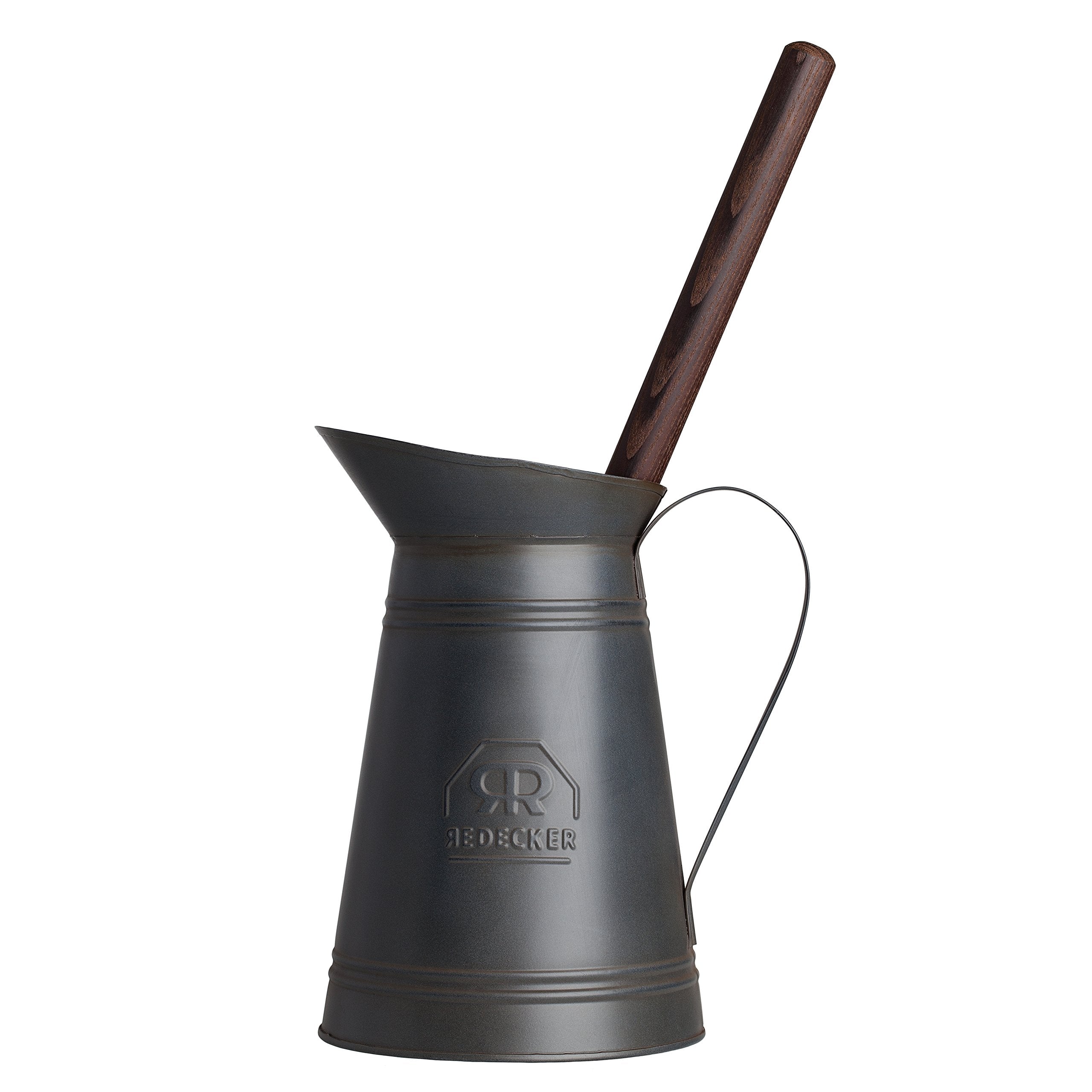 Redecker Nylon Toilet Brush With Dark Coated Metal Holder, Oiled Thermowood Handle, Replaceable Head, Vintage Design, Made In Ge