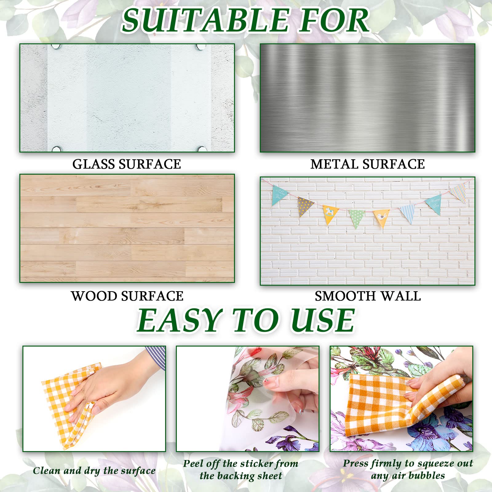 Outus Flower Wall Decals Floral Butterfly Wall Stickers Wildflower Greenery Wall Decor Removable Peel And Stick Art Murals For K