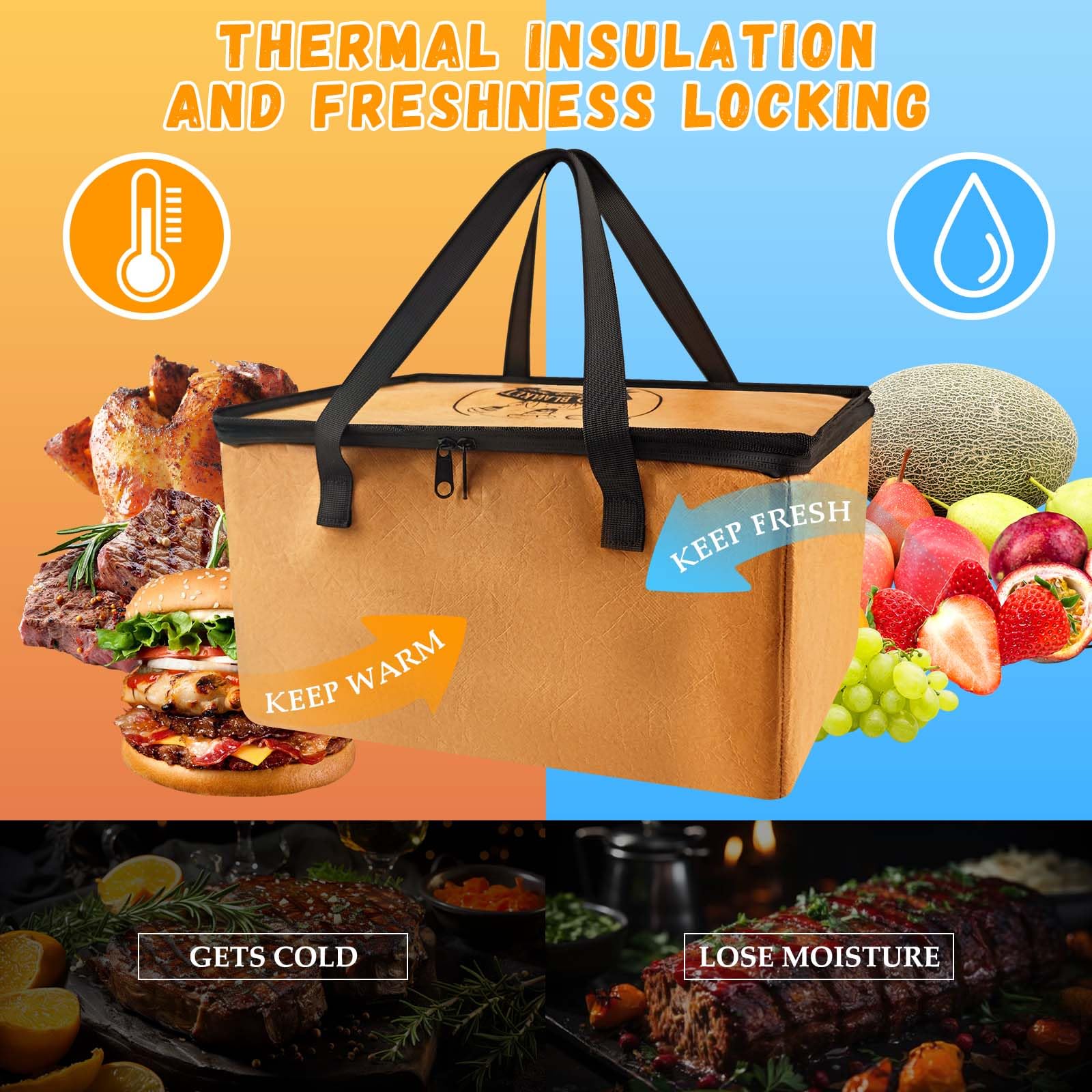 BANGIE BBQ Blanket for Resting Meat, Insulated Brisket Bag for Large Cuts, Pork Shoulder & Turkey | Stocking Stuffers BBQ Gift f