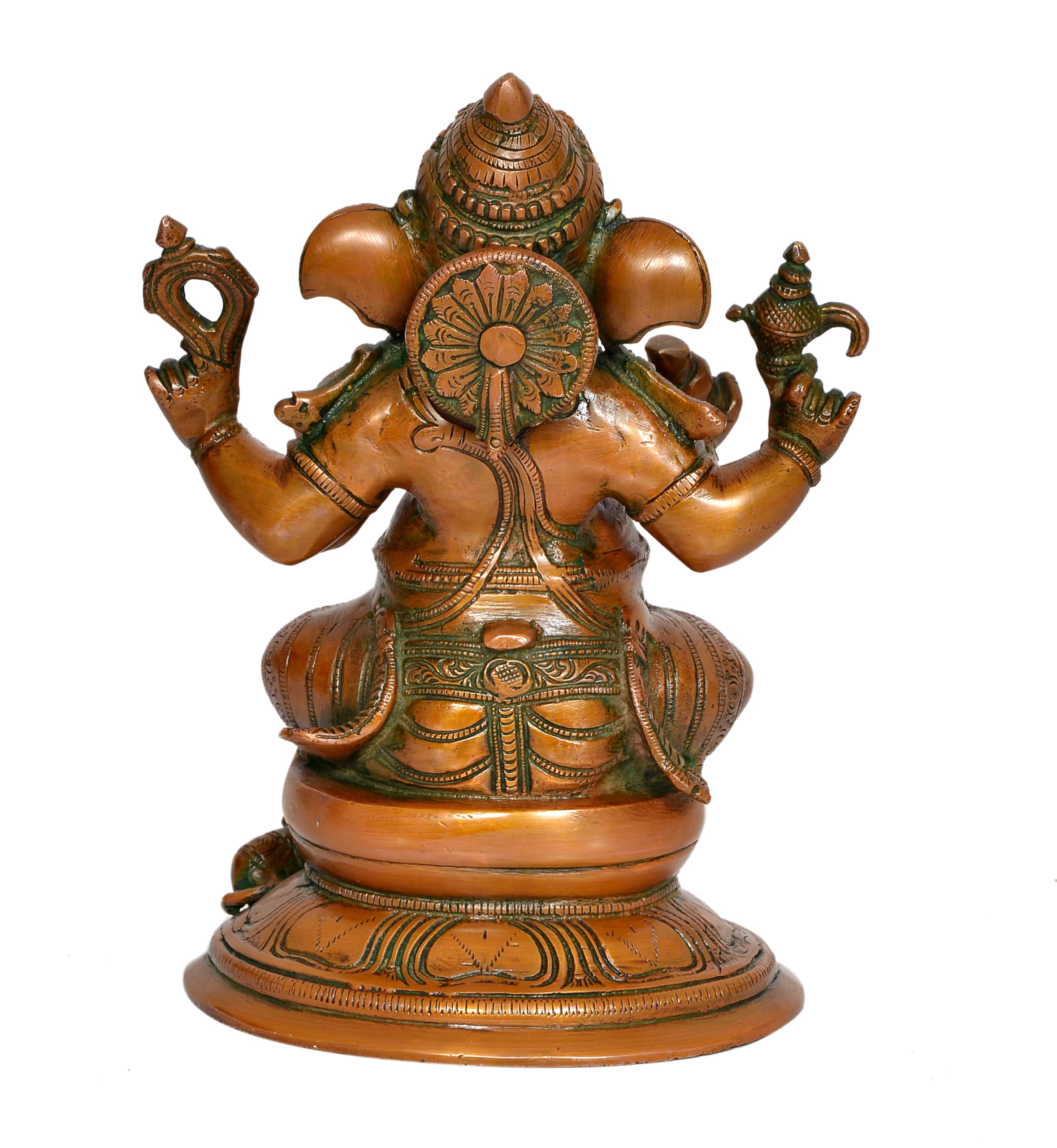 Dattatreya Brass Ganesh Statue Lord Ganesha Idol For Home Decor And Pooja Hindu God Ganapati Figurine (Height 10 Inch)
