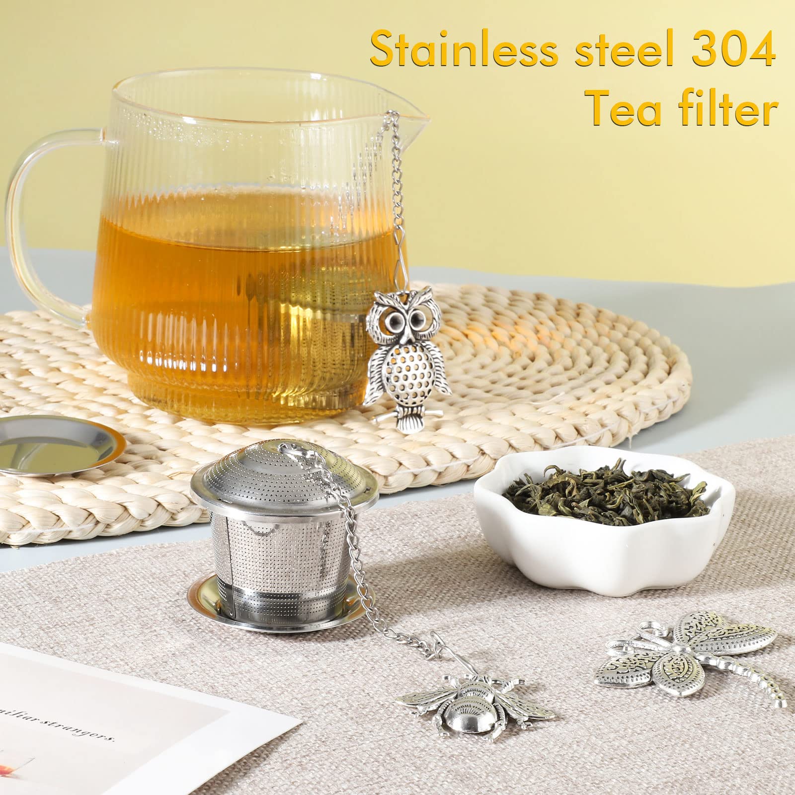 3 Sets Tea Infusers Tea Strainers For Loose Tea Fine Mesh Tea Steeper Stainless Tea Diffuser Tea Filters With Drip Trays And Pen