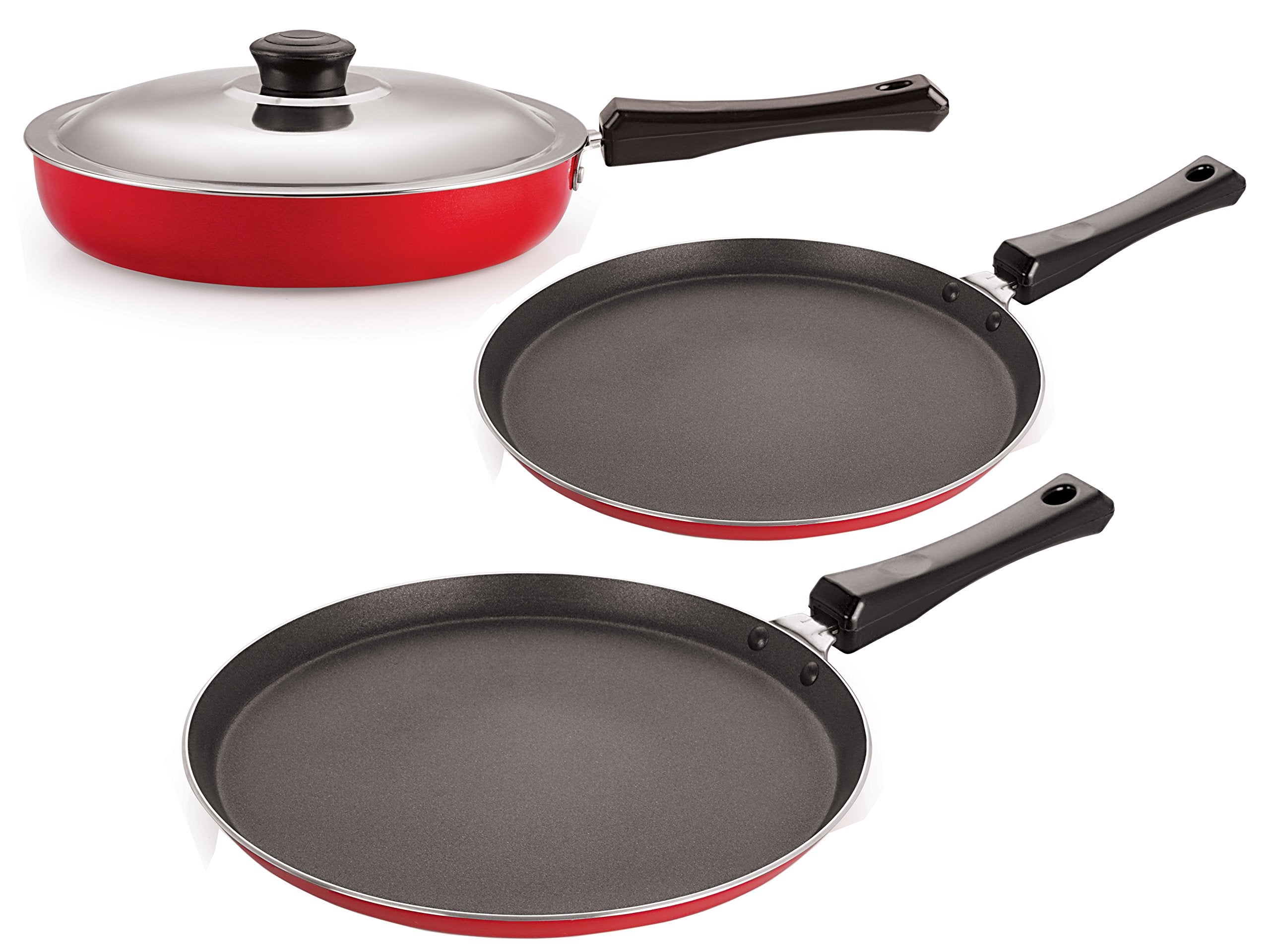 Nirlon NonStick Coated Bpa Free Kitchenware Combo Set Offer Of Tawas, Multicolor