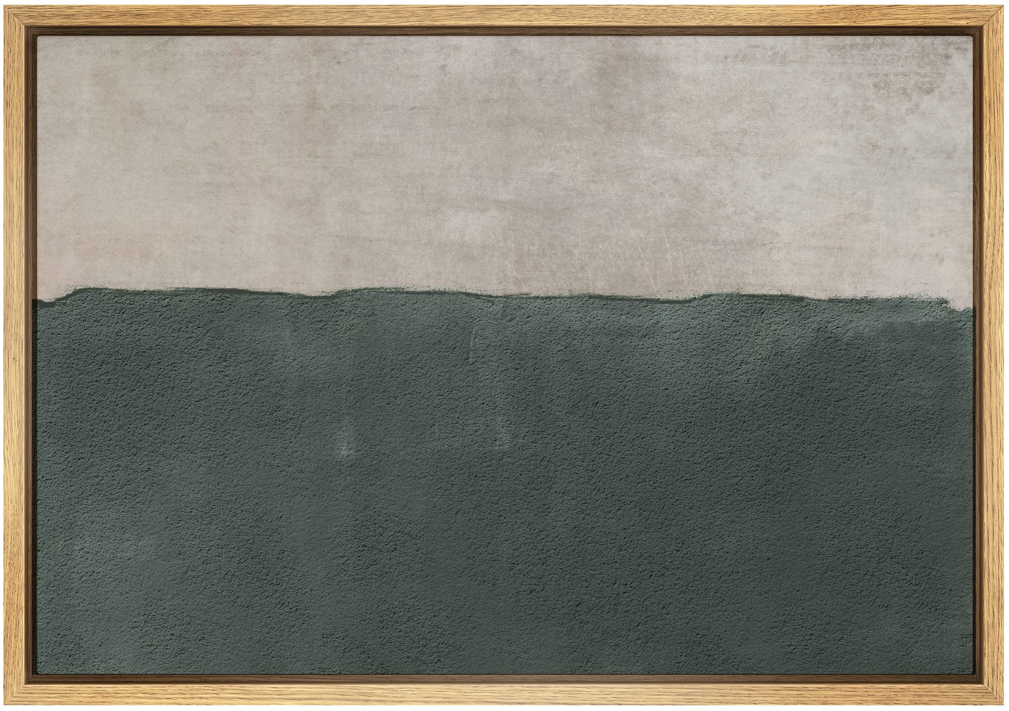 Signwin Framed Canvas Print Wall Art Gray Dark Teal Pastel Color Field Abstract Shapes Illustrations Modern Art Decorative Conte