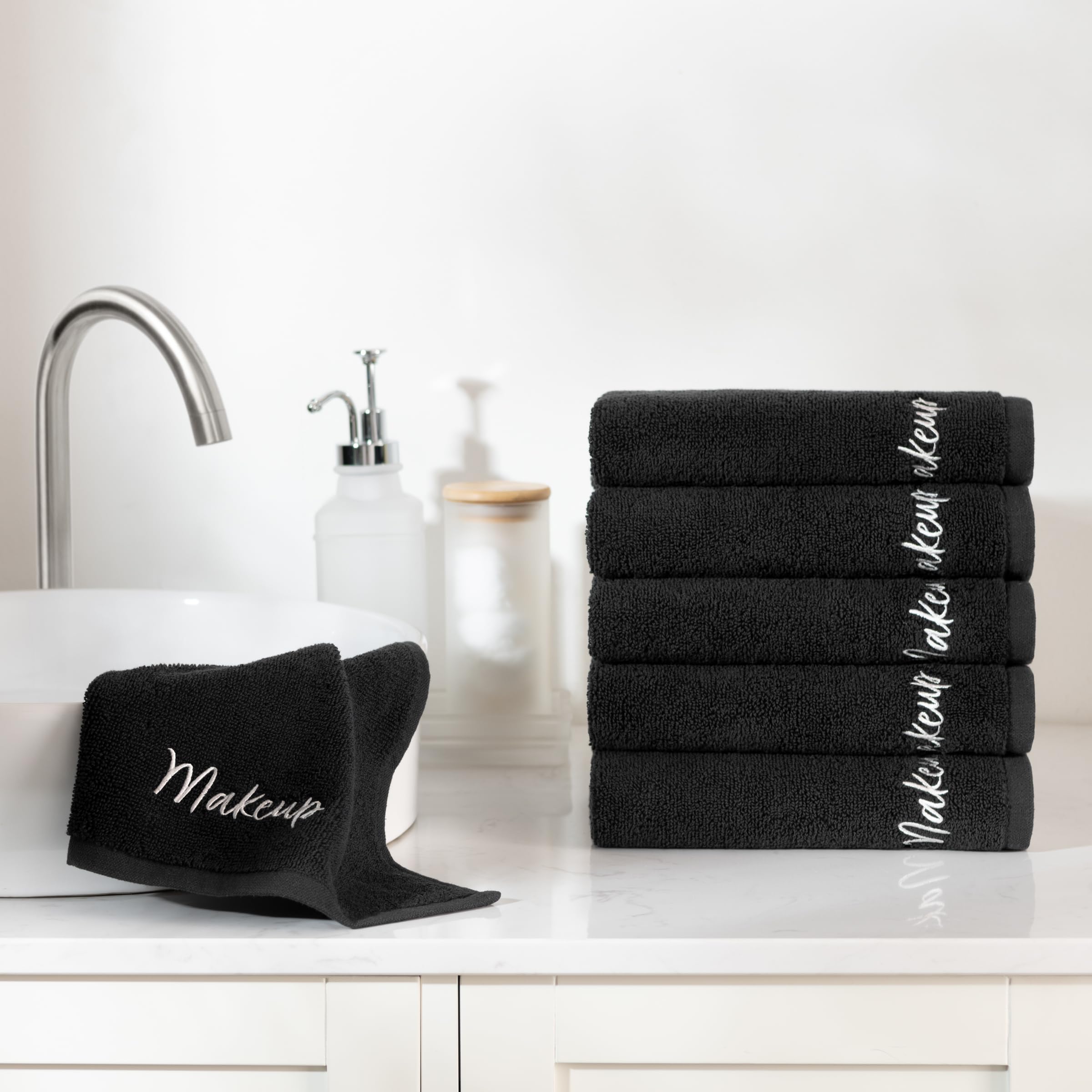 Arkwright Makeup Towels - Bulk Case Of 144 - Super Soft 100% Cotton, Gentle & Lightweight Small Fingertip Powder Room Washcloths