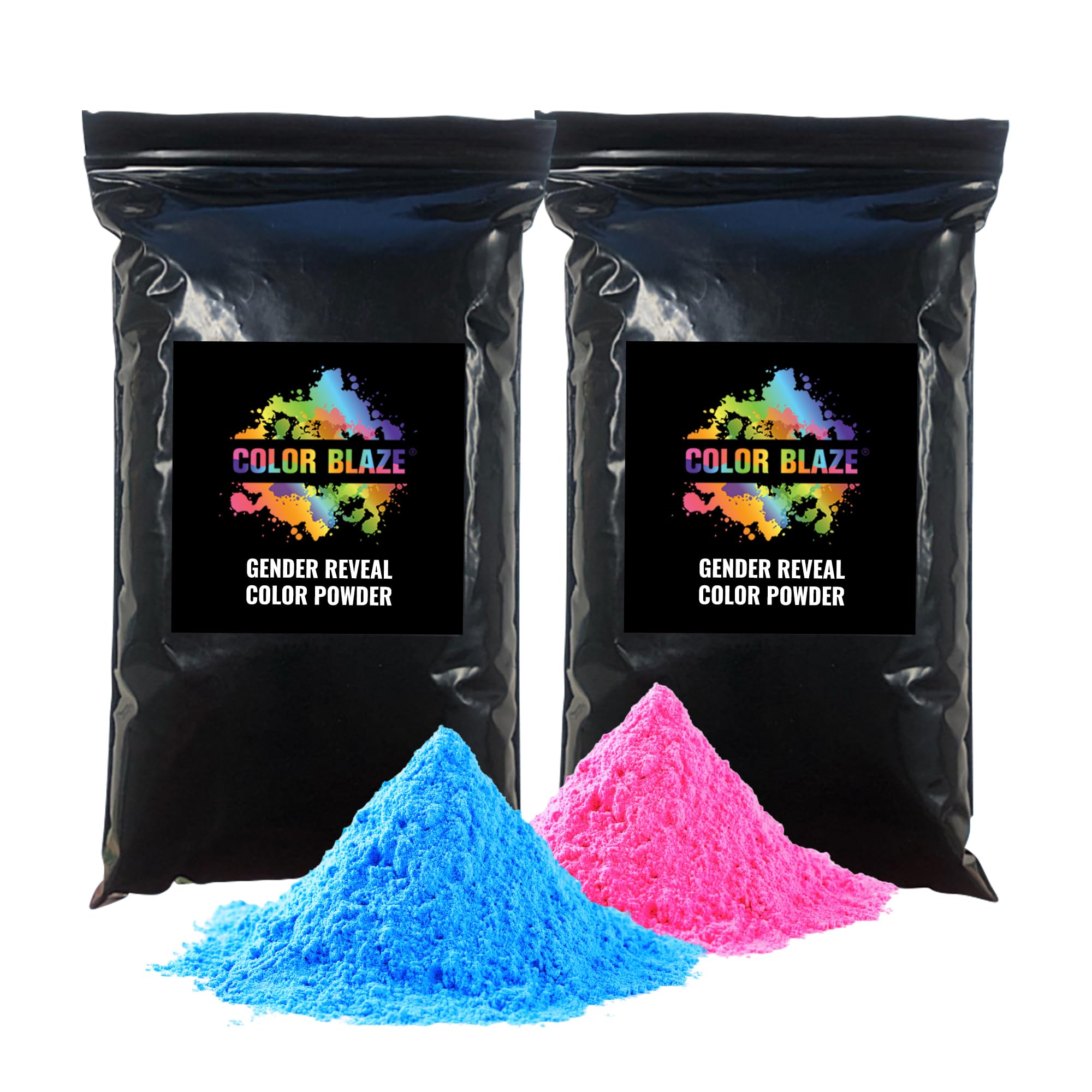 Color Blaze Black-Out Baby Gender Reveal Powder - 2Lbs Of Colored Powder For Boy Or Girl, For Car & Motorcycle Burnout, Toss, Ph