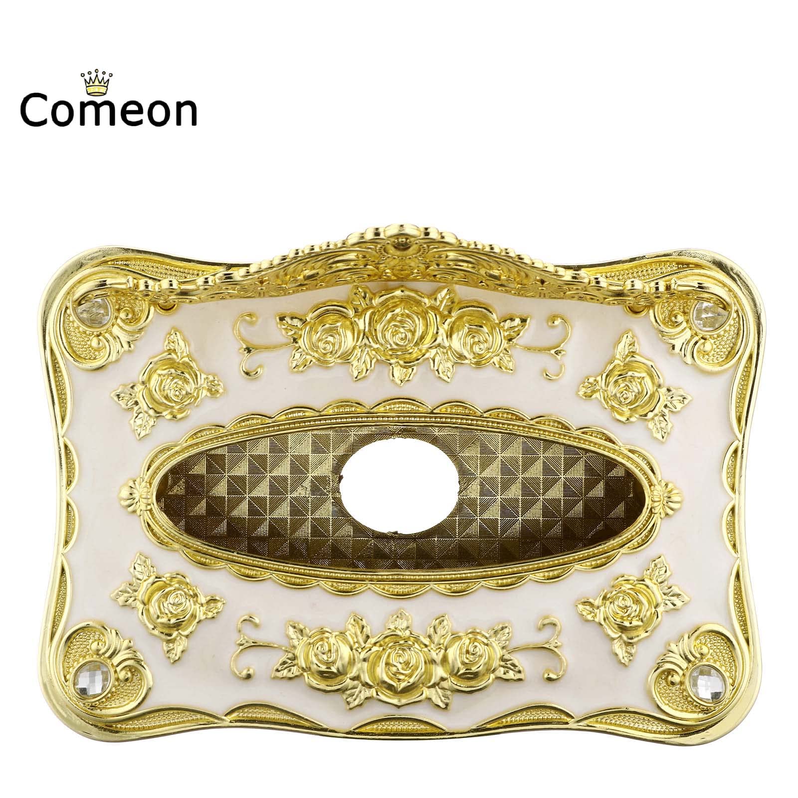 Comeon Luxurious Rose Tissue Box Acrylic Holder Cover Luxurious Elegant Design Tissue Holders Paper Holder Napkin Holder For Hom
