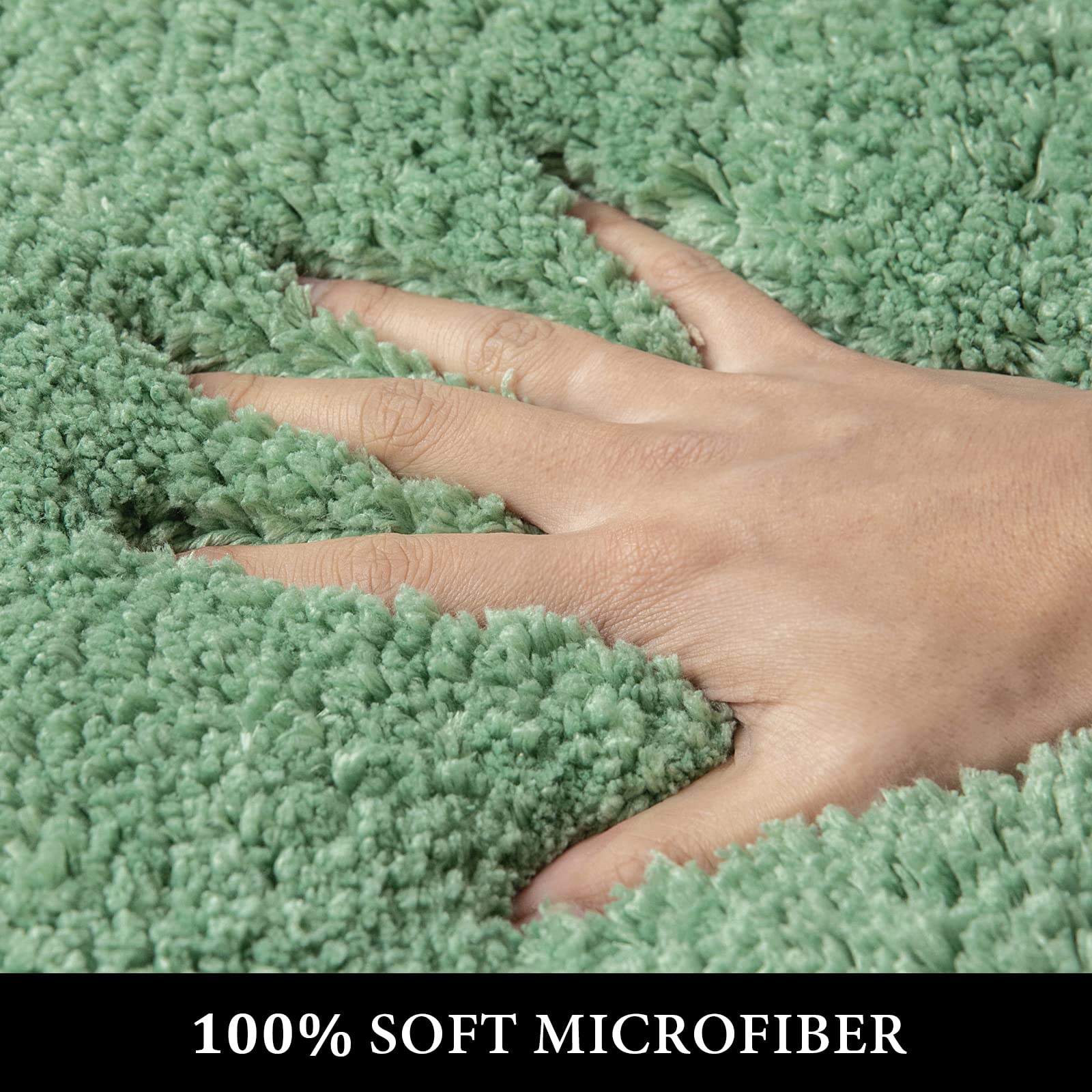 Miulee Sage Sage Green Absorbent Bath Rugs, Soft Large Bathroom Mats Non-Slip And Quick-Drying For Bathroom Floor Bathtub Shower