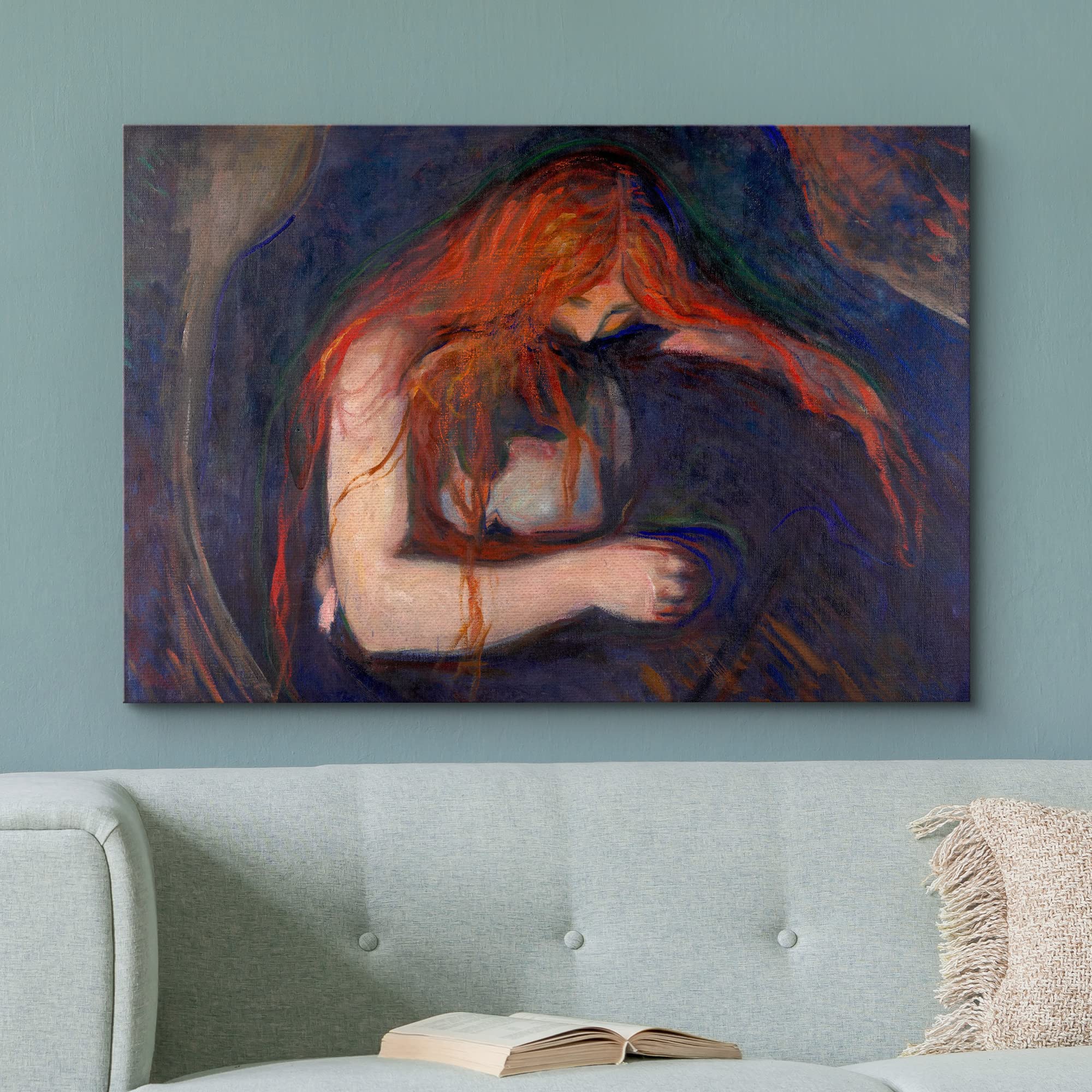 Wall26 Canvas Print Wall Art Vampire By Edvard Munch People Historic Illustrations Fine Art Traditional Scenic Colorful Dark For